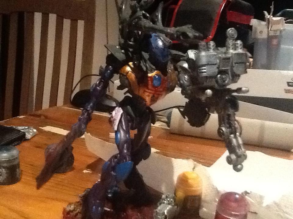 Conversion, Custom Paint Scheme, Dreadknight, Eldar, Tribal Pattern, Warhammer 40,000, Work In Progress, Wraithknight