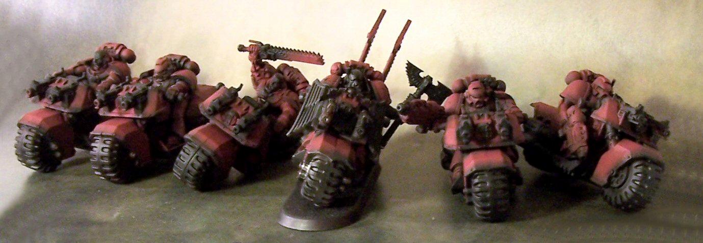 Space marine bike squad and marine captain on bike