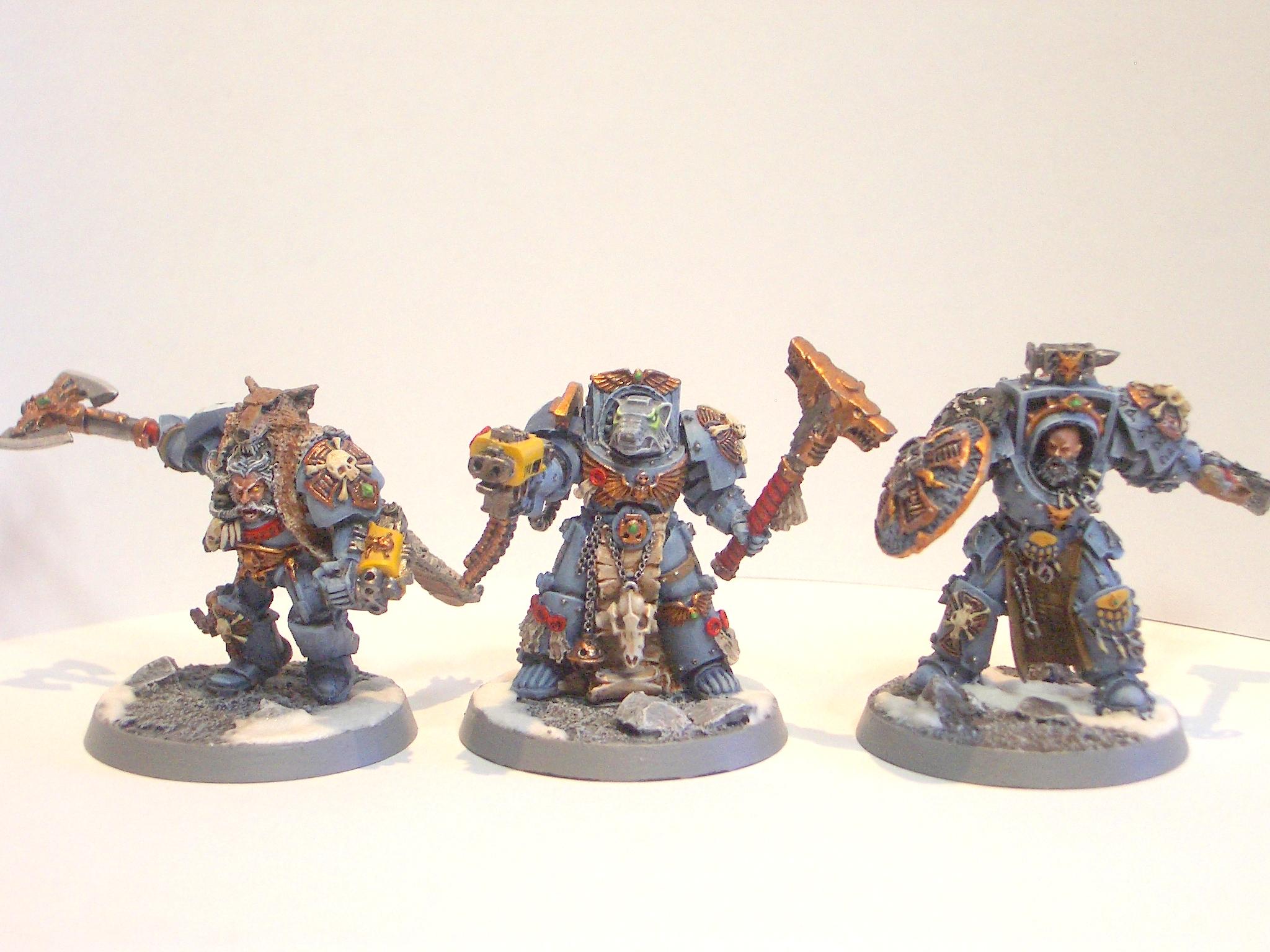 Arjac Rockfist, Fenrisian Wolves, Logan Grimnar, Rune Priest In Terminator Armour, Space Wolves
