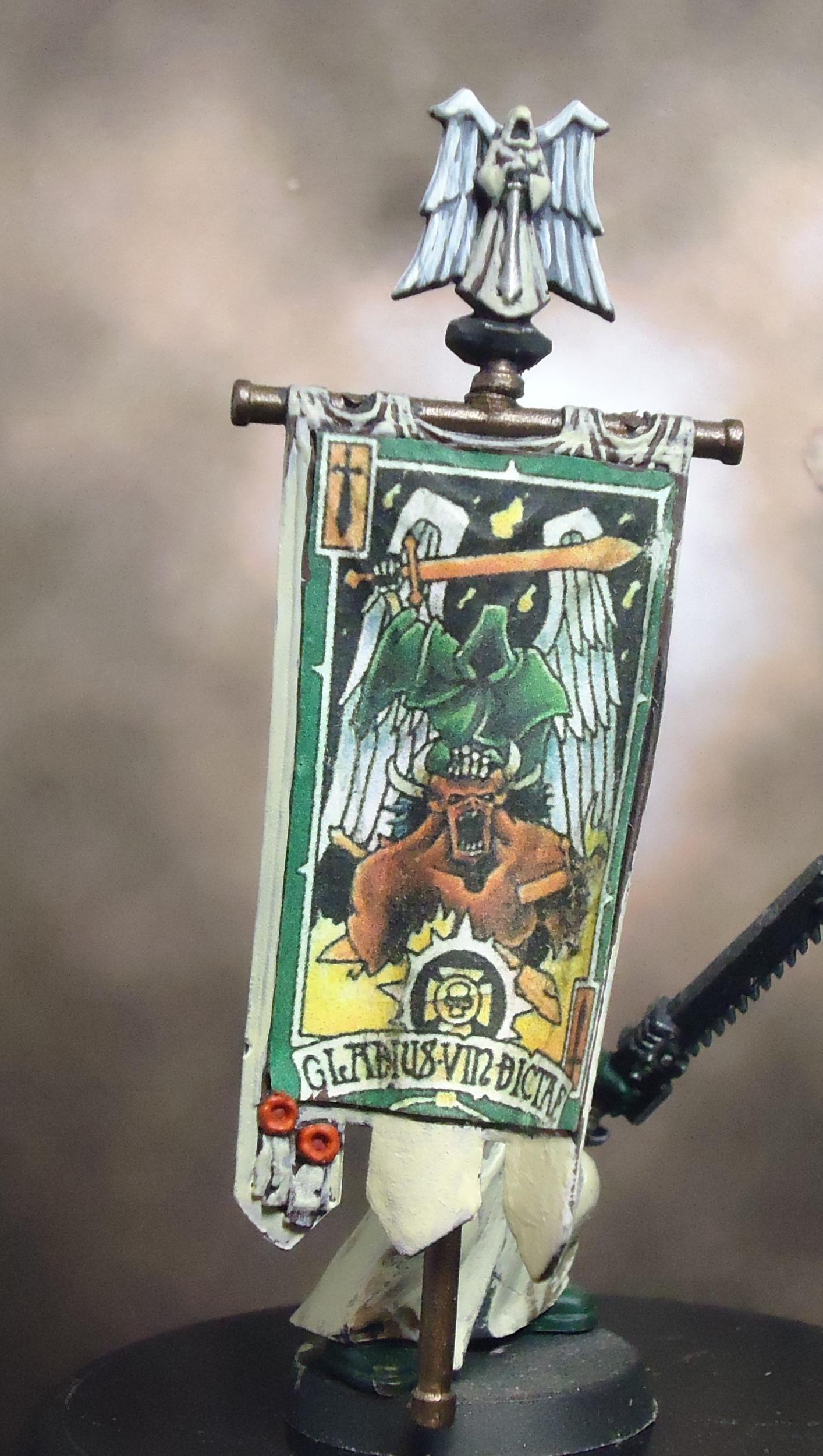 Dark Angels, Power Armor, Space Marines, Standard Bearer, Veteran