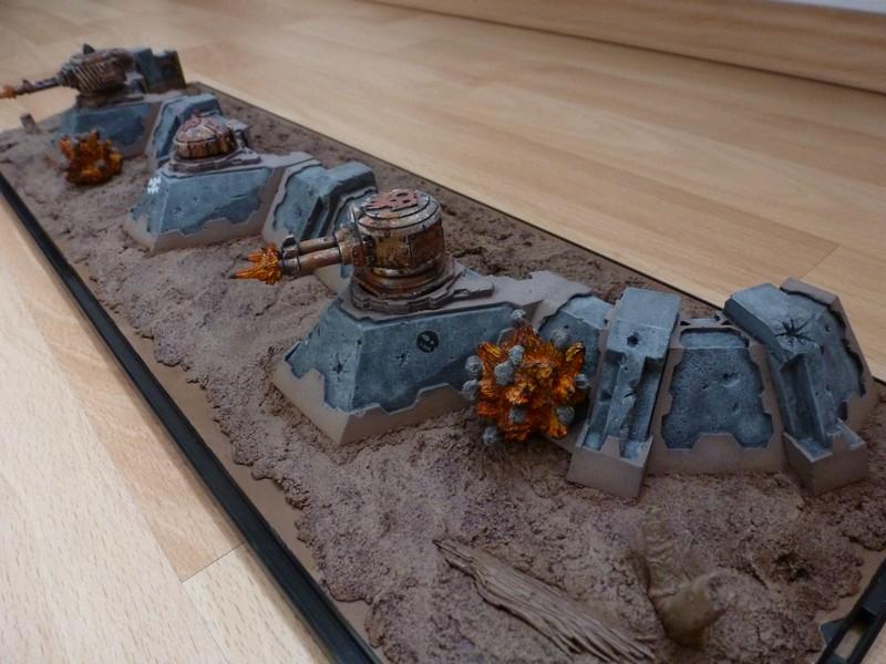 Bunker, Defense Line, Display, Game Table, Looted, Orcs, Orks, Terrain, Turret