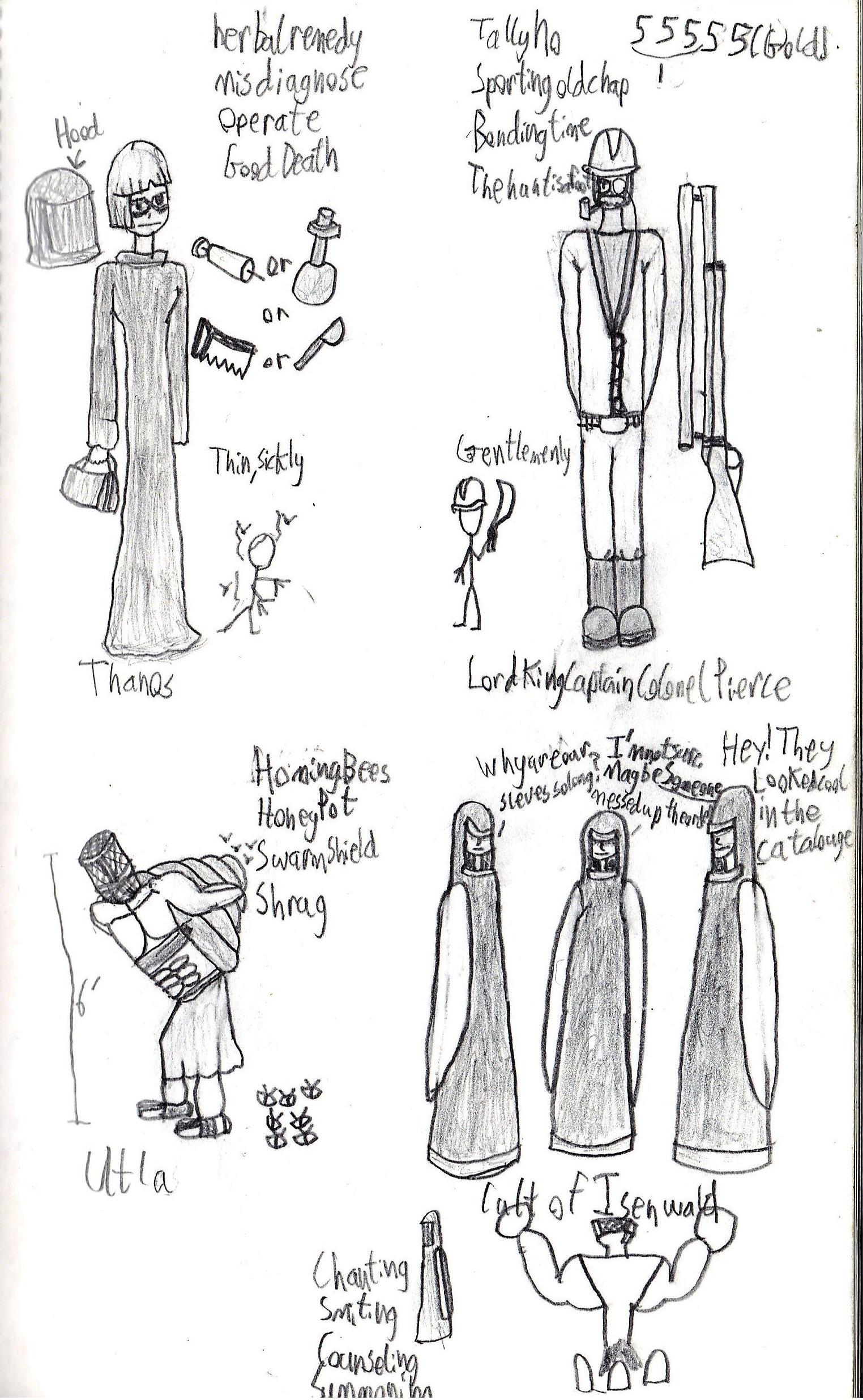 Characters, Sketch, Character sketches 1