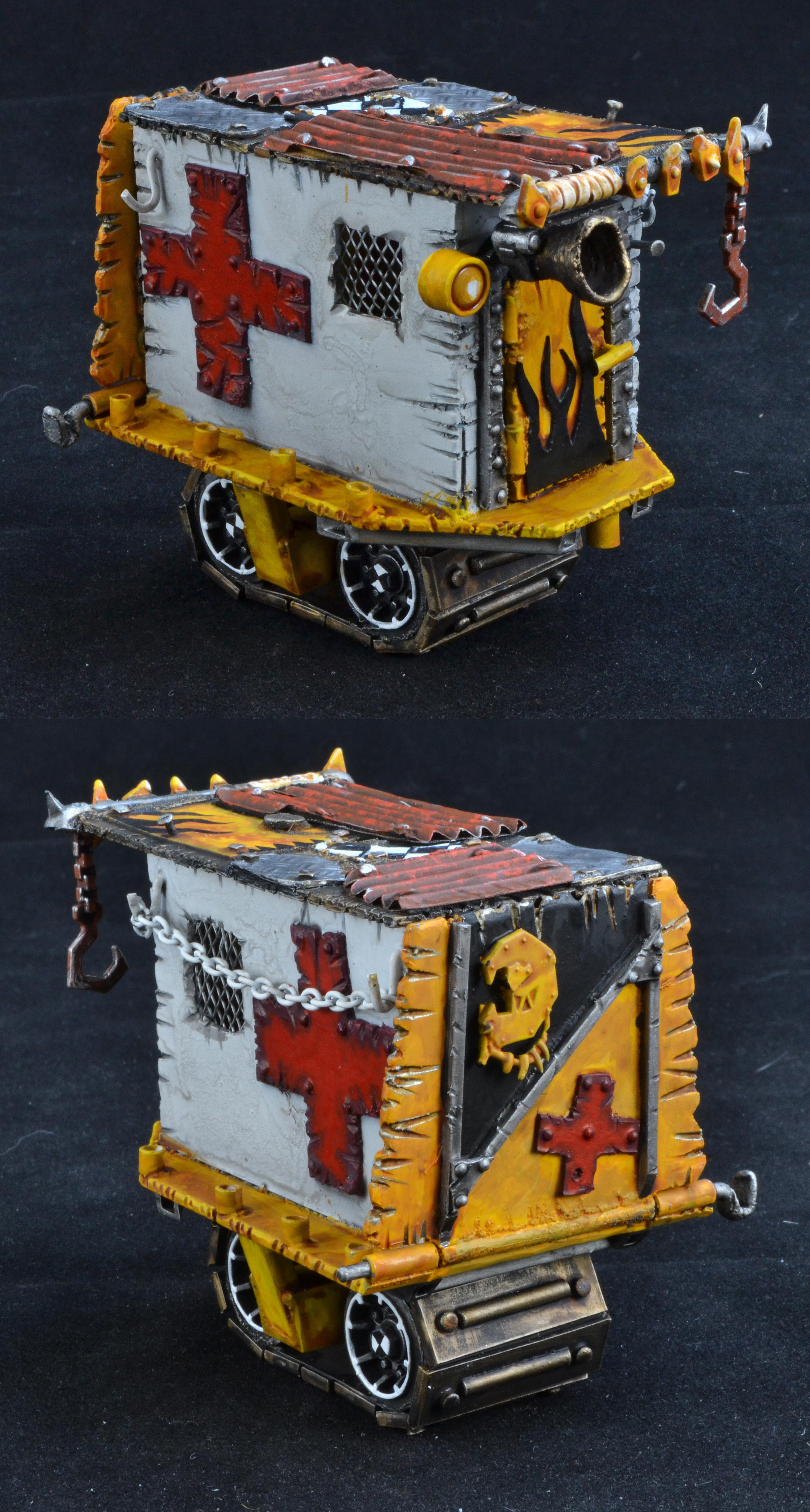 Ambulance, Bad Moons, Cambulance, Orks, Painboy, Warbike, Warhammer 40,000, Work In Progress