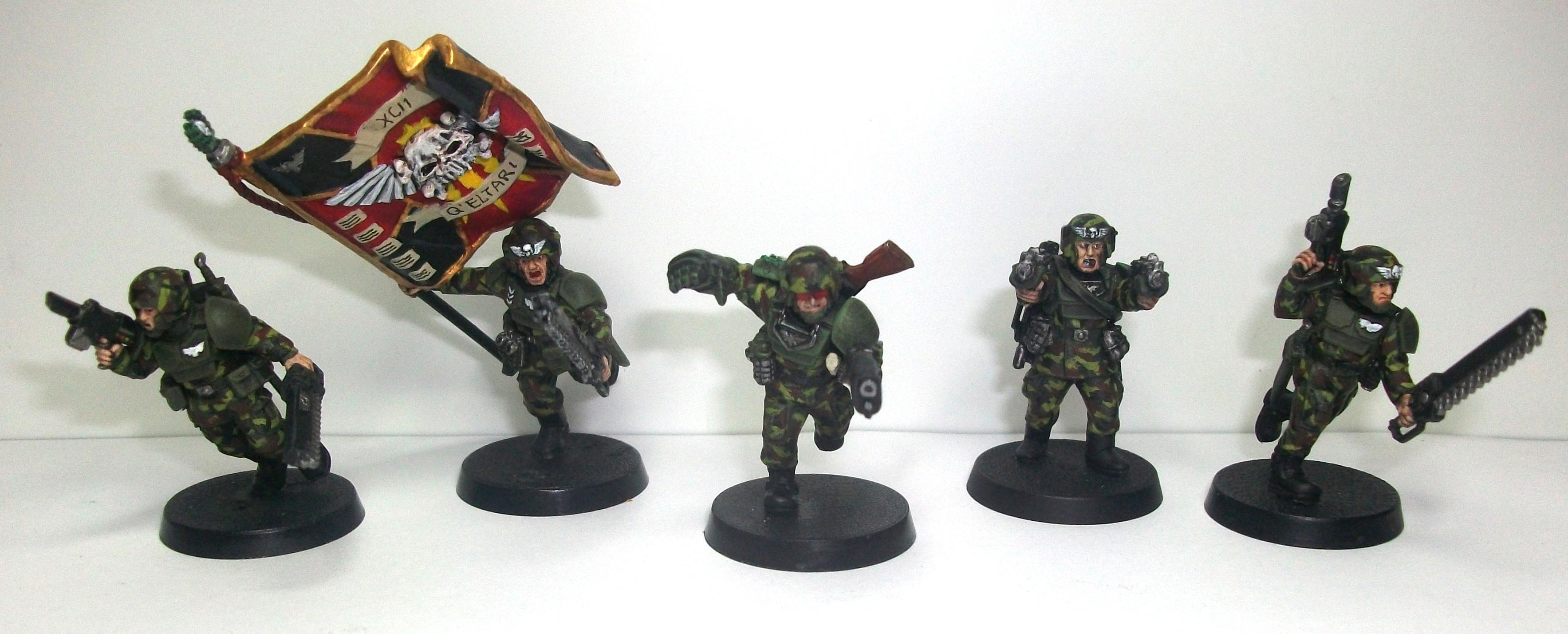 Cadians, Charge, Command Squad, Imperial Guard
