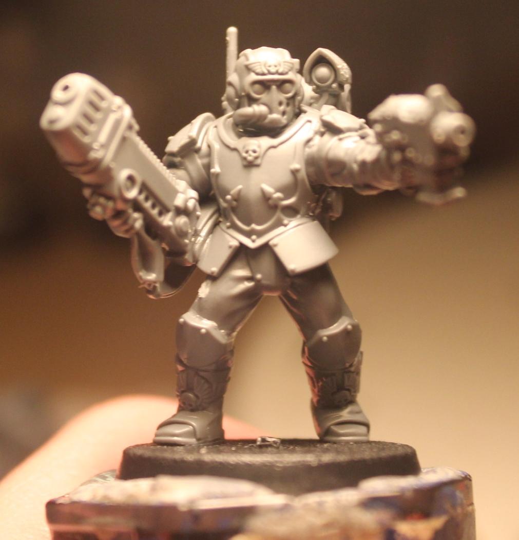 first guy to be worked on - his plasma gun overheated!
