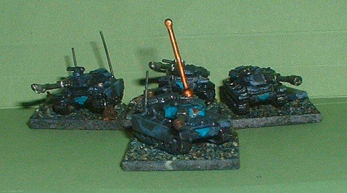 6mm, Epic, Imperium, Command HQ and A Squadron 8th Company 46th Hrin Armour