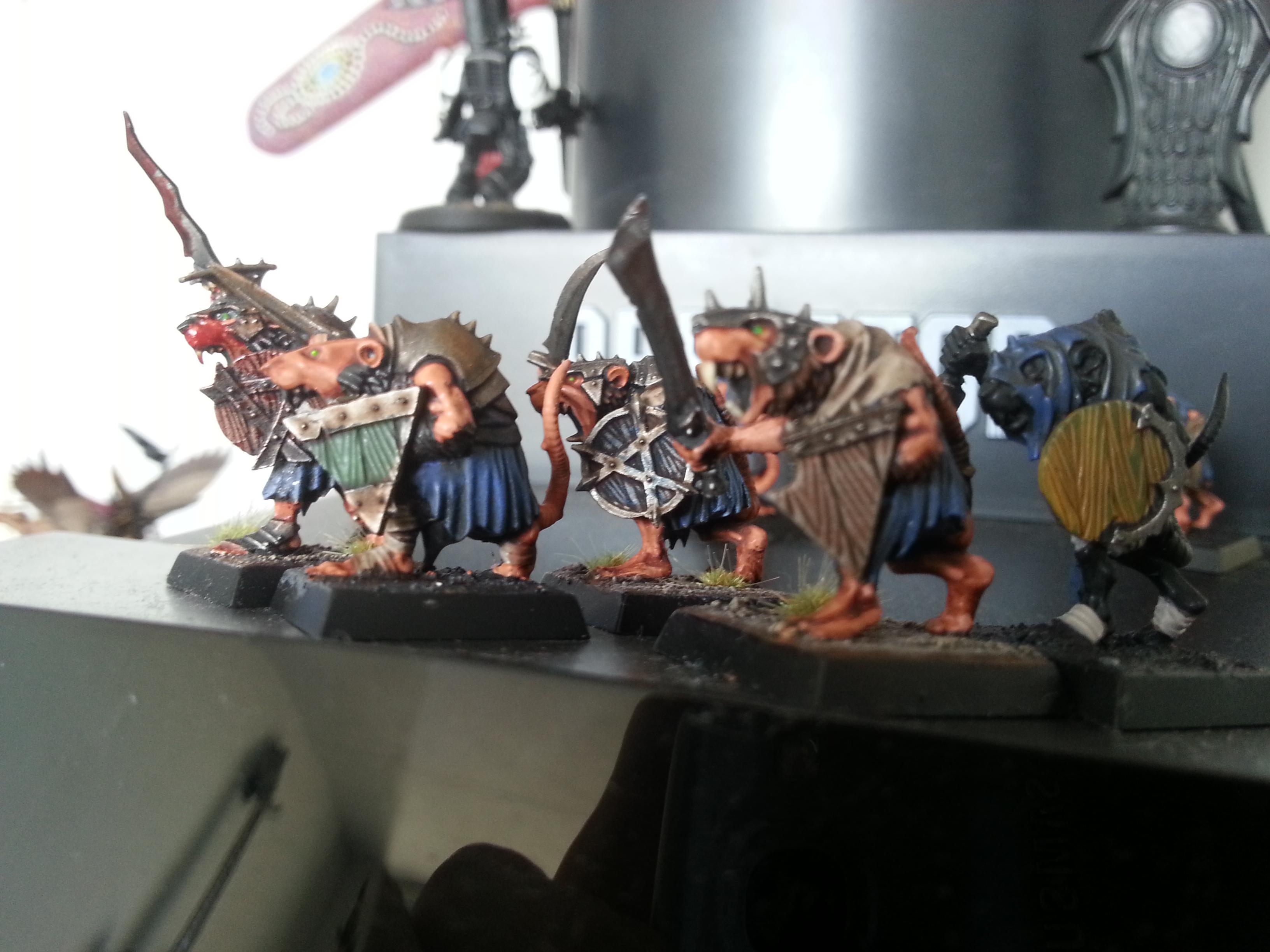 I am using different shield colors to make it look like they actually savaged stuff to make there equipment