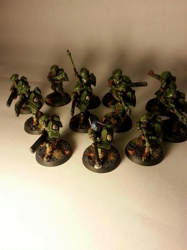 Green, Lava, Tau, Tau Firewarriors