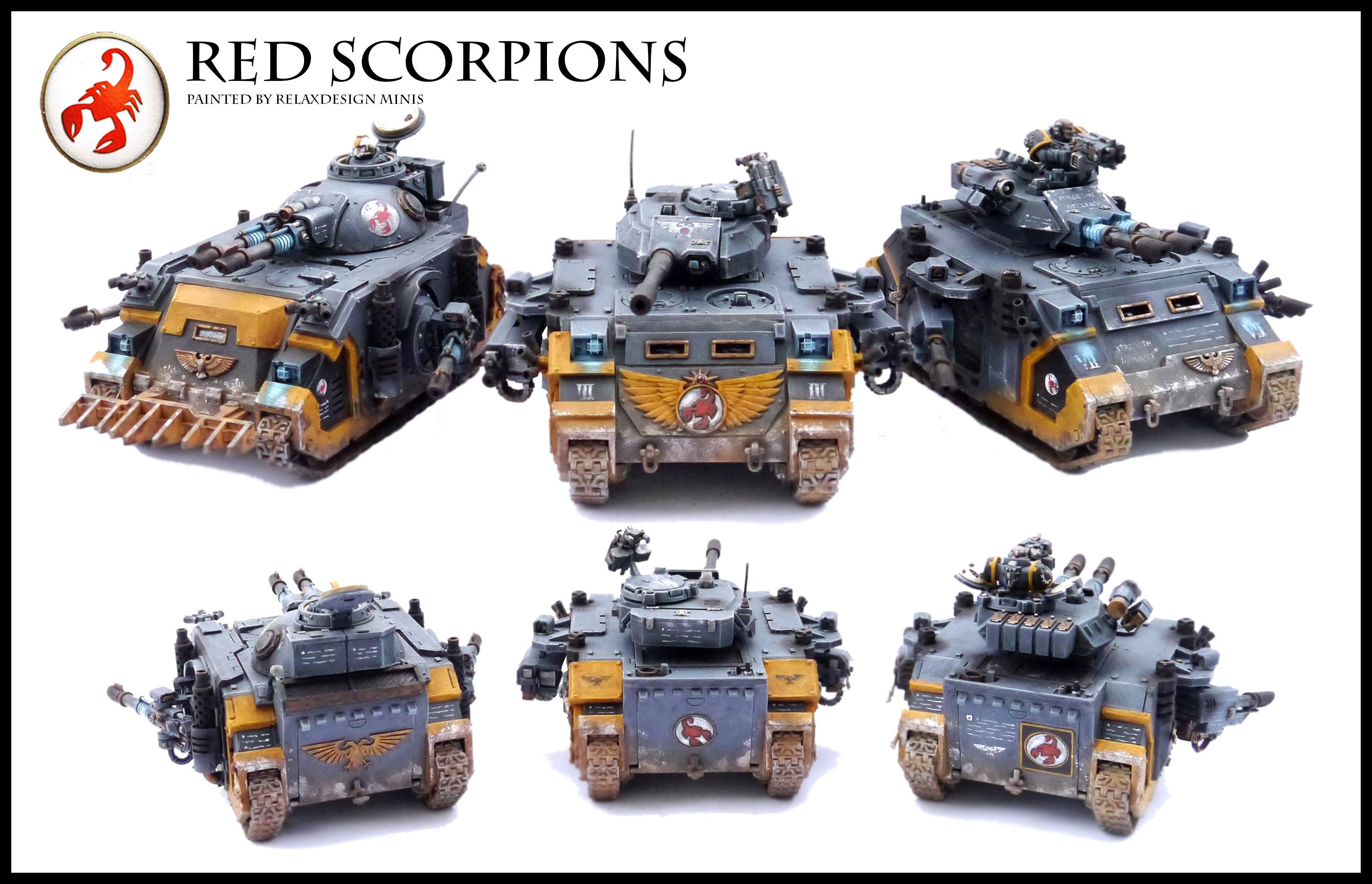 Forge World, Games Workshop, Predator, Red Scorpions, Space Marines, Warhammer 40,000, Warhammer Fantasy