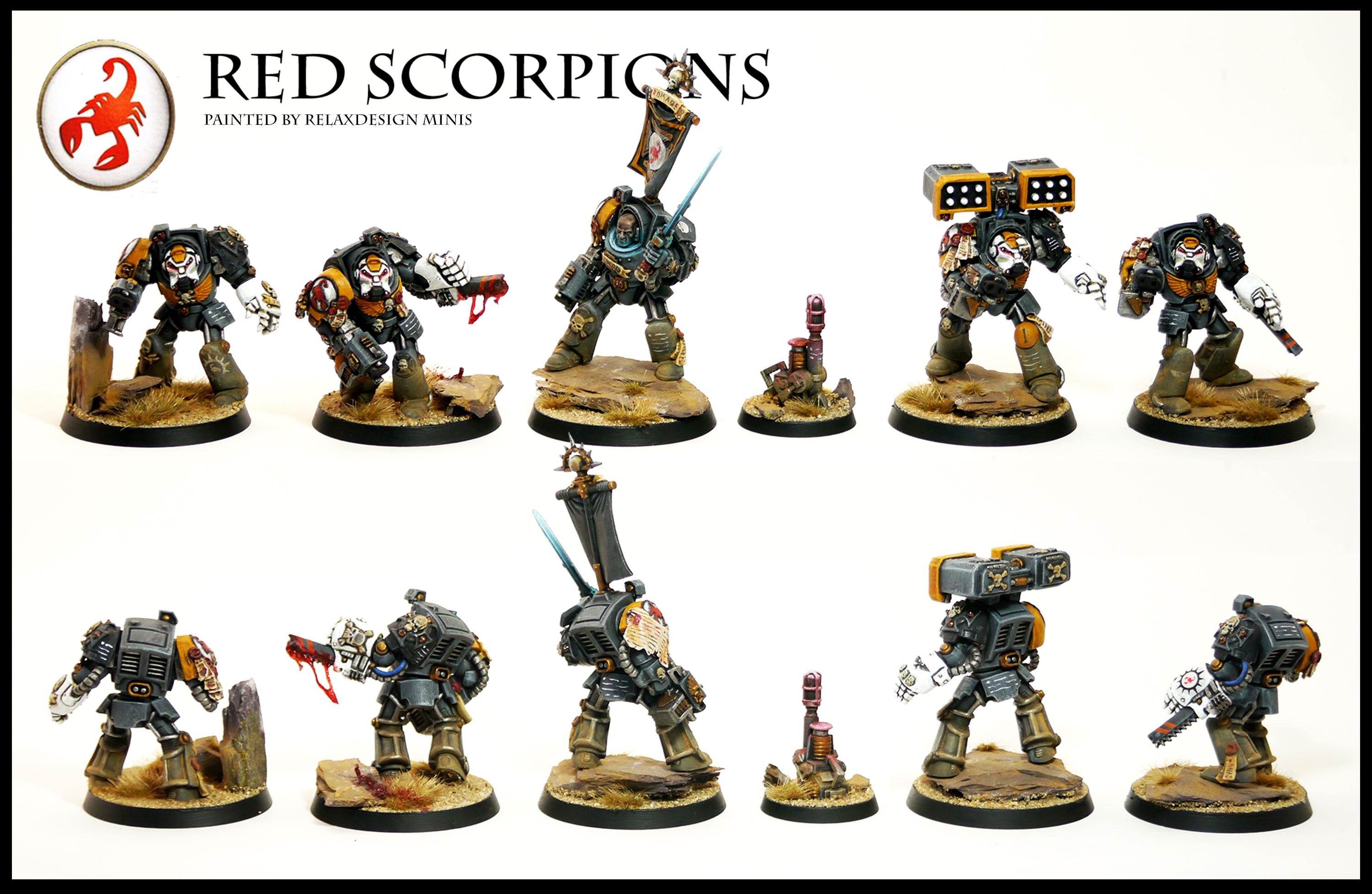 Forge World, Games Workshop, Red Scorpions, Space Marines, Squad, Terminator Armor, Warhammer 40,000, Warhammer Fantasy