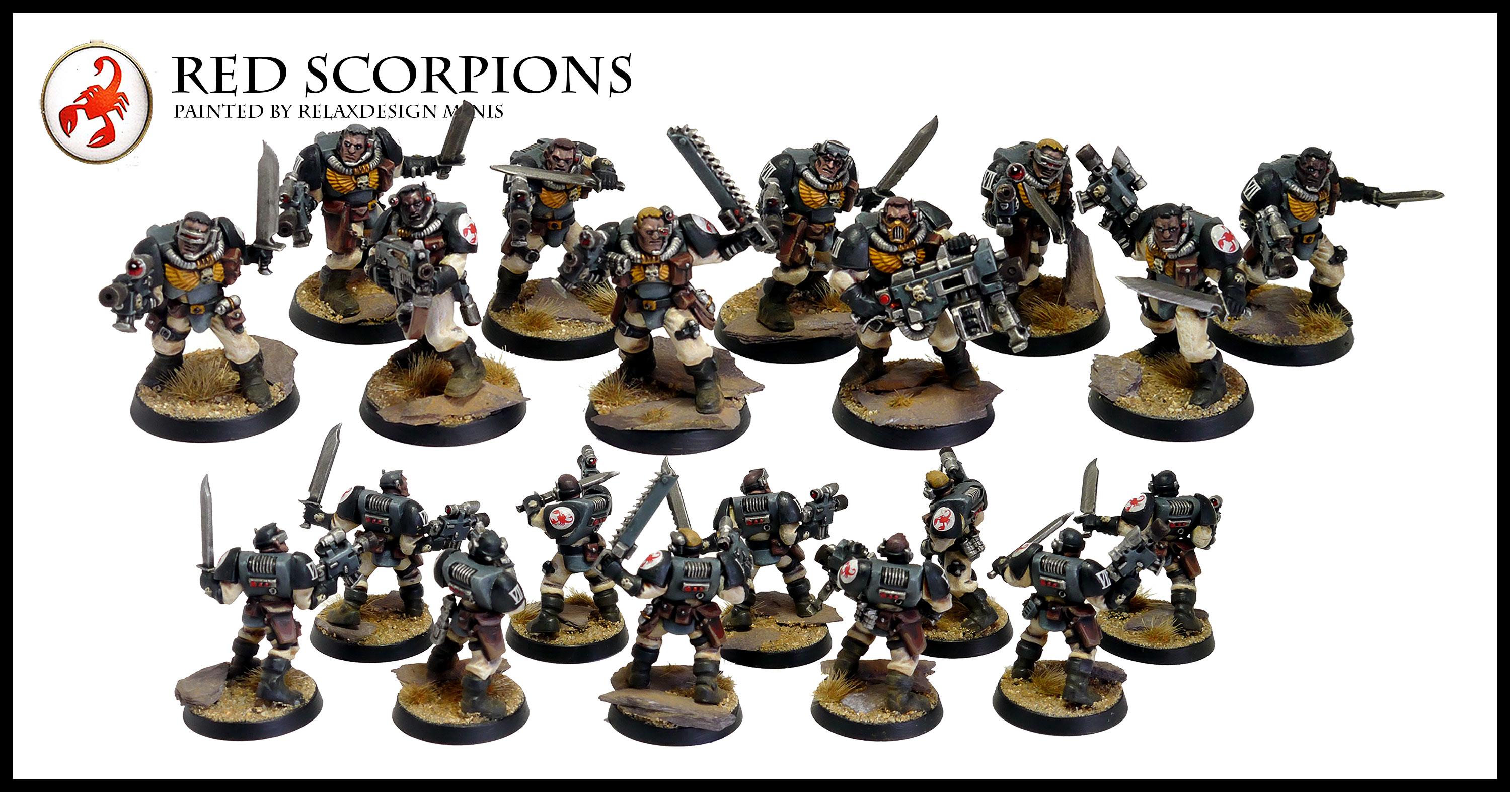 Forge World, Games Workshop, Red Scorpions, Scout Squad, Space Marines, Warhammer 40,000, Warhammer Fantasy