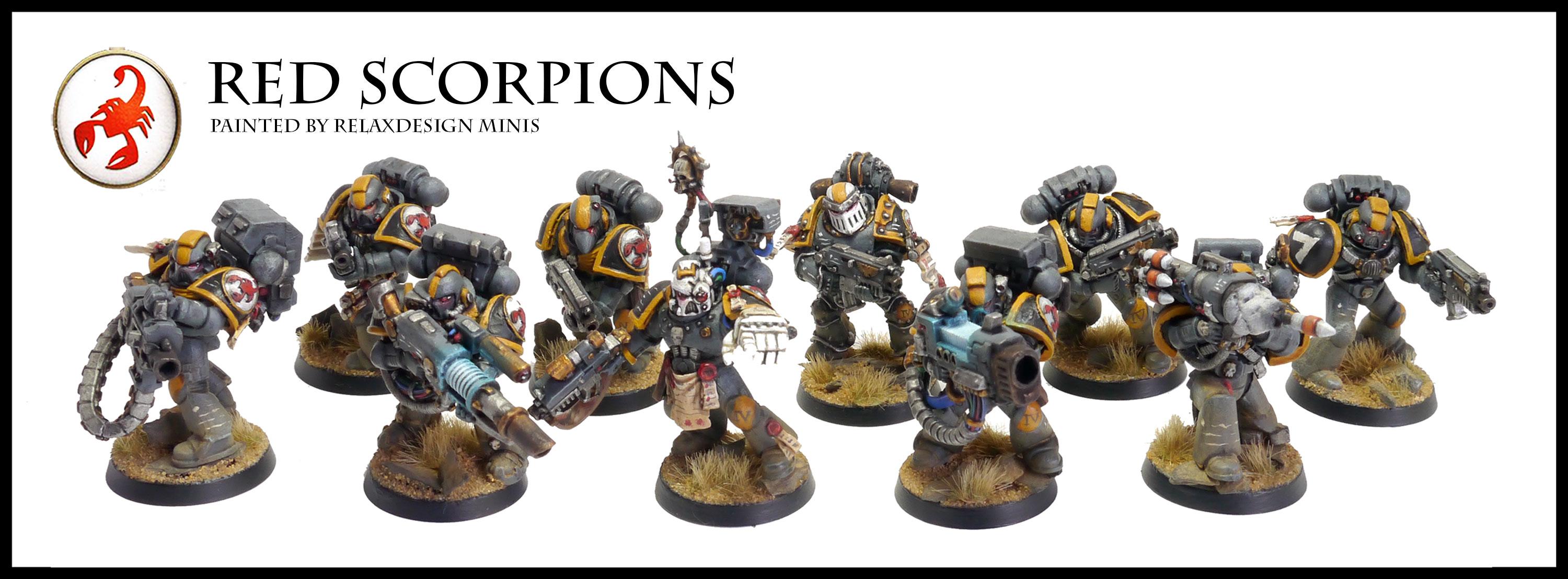 Devastator Squad, Forge World, Games Workshop, Red Scorpions, Space Marines, Warhammer 40,000, Warhammer Fantasy