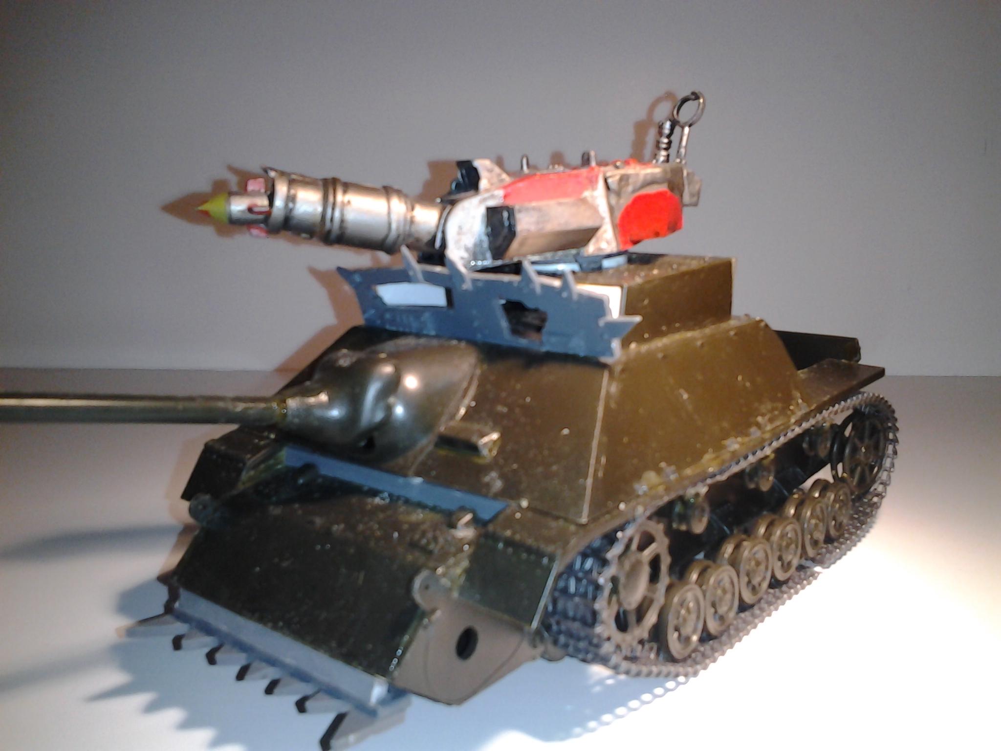 a german jagpanzer once, a friend donated a leman russ turret so's i could put a killkannon on it