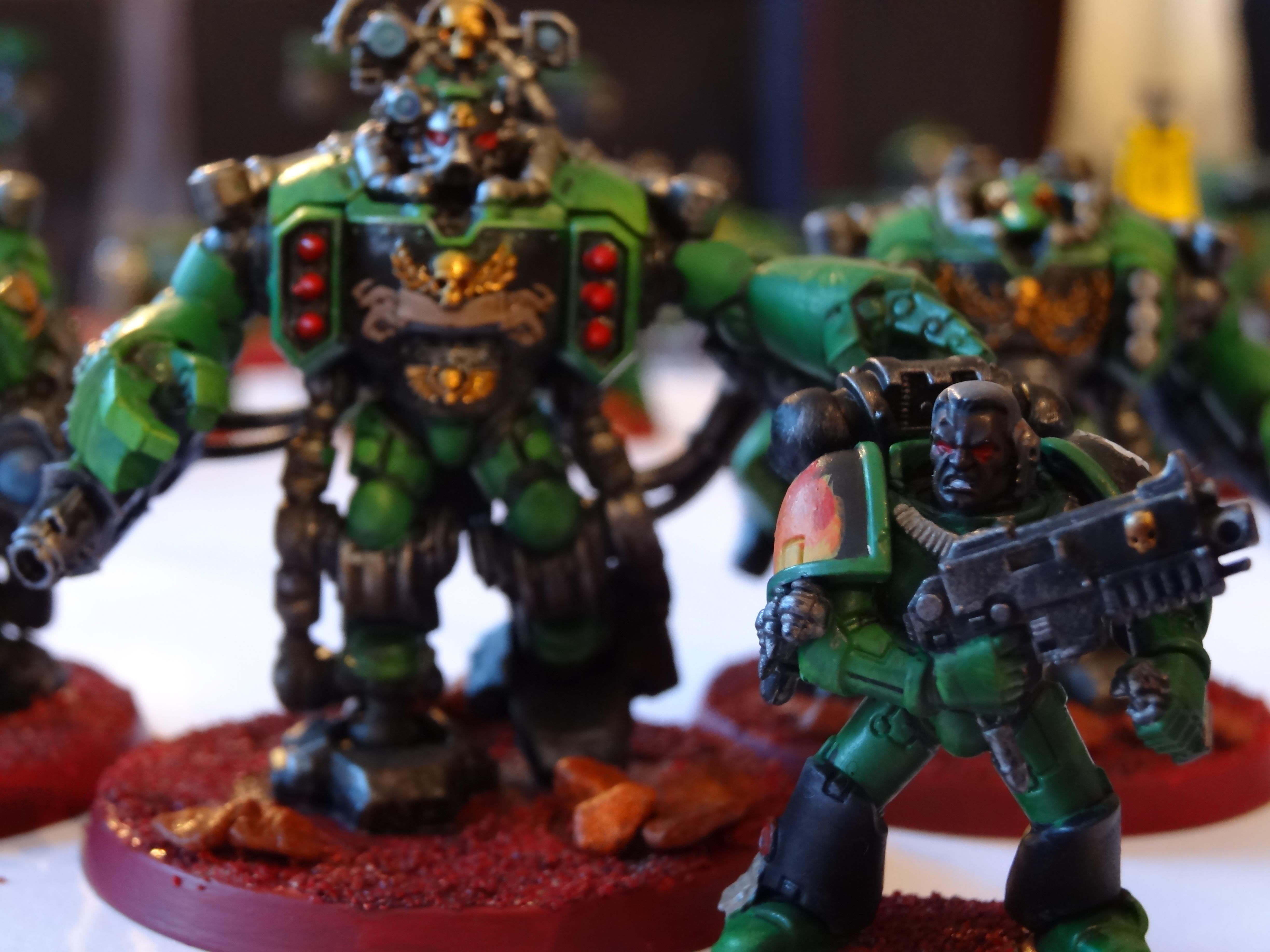 And alongside a regular Power Armour marine for size comparison