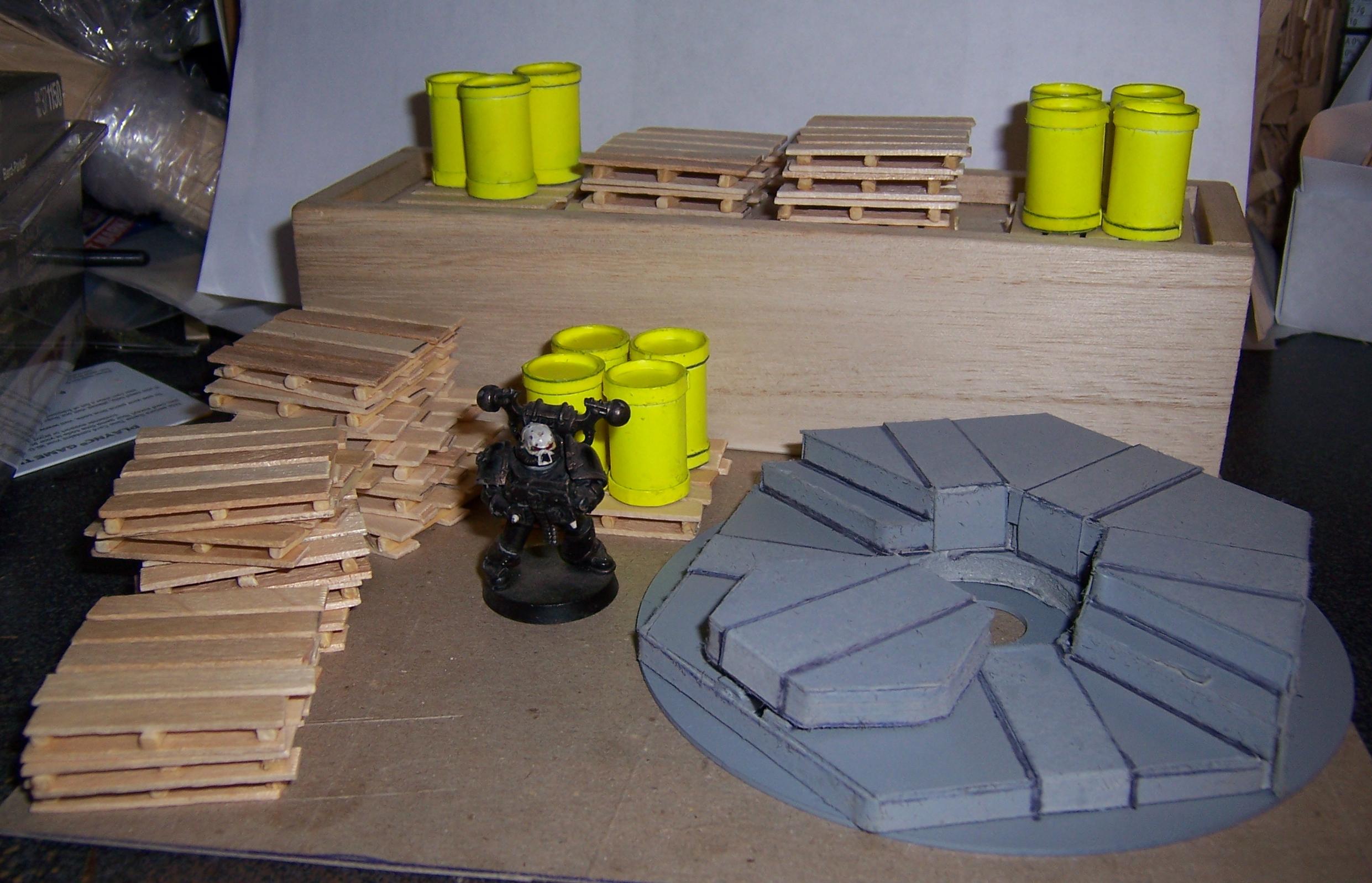Barrels pallets and pit