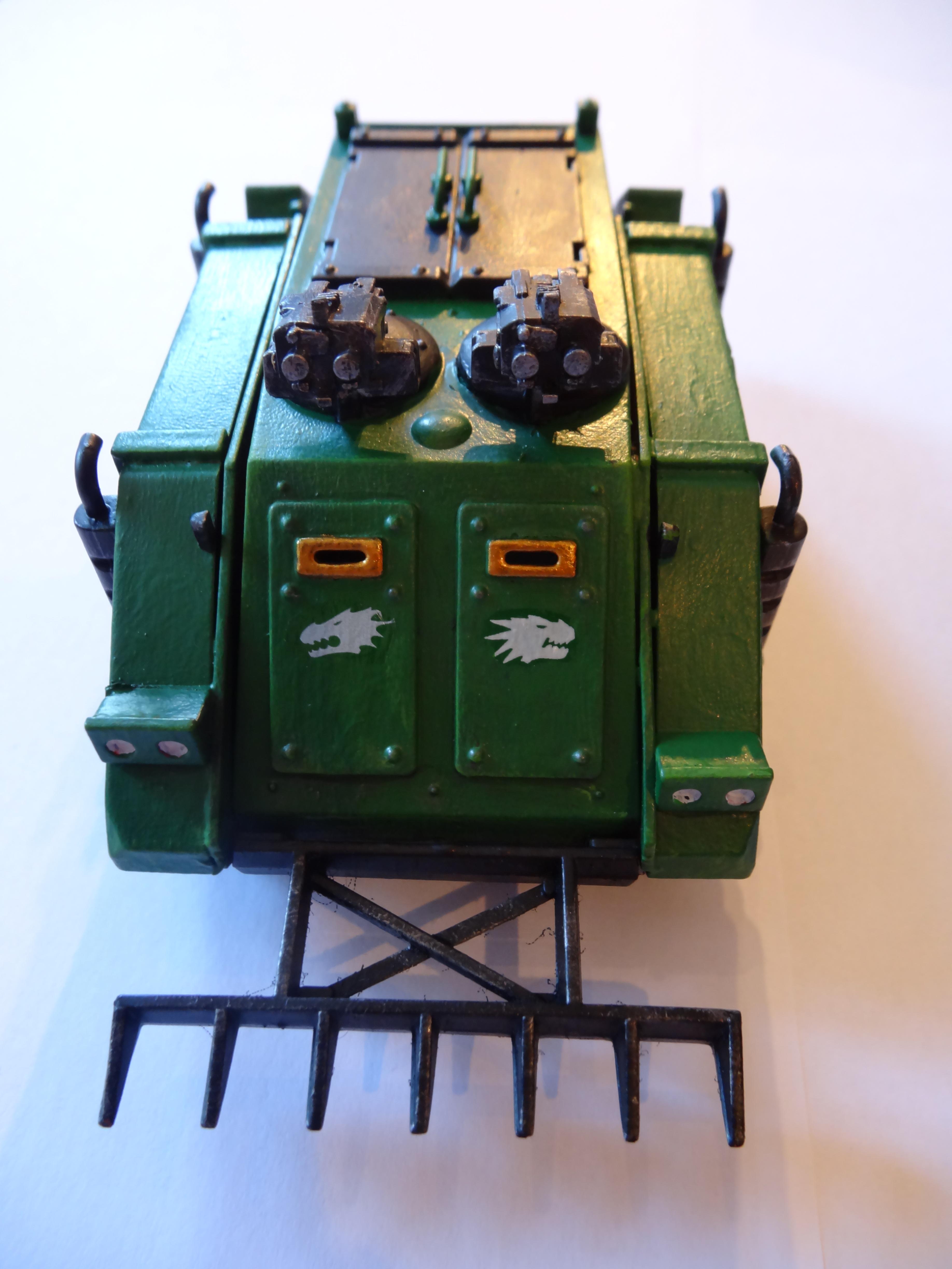 Salamander Rhino - it is a classic rhino, but the stormbolters more modern