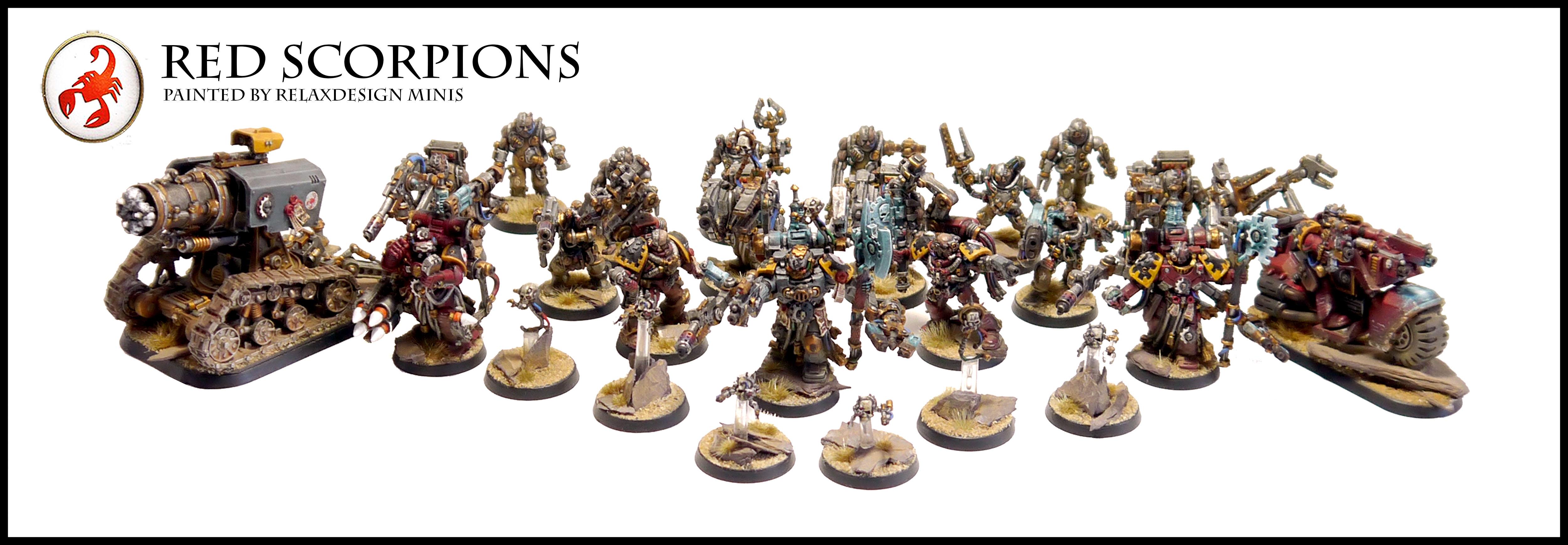 Bike, Forge World, Games Workshop, Gunner, Master Of The Forge, Red Scorpions, Servitors, Servo Skull, Space Marines, Techmarine, Thunderfire Cannon, Warhammer 40,000, Warhammer Fantasy