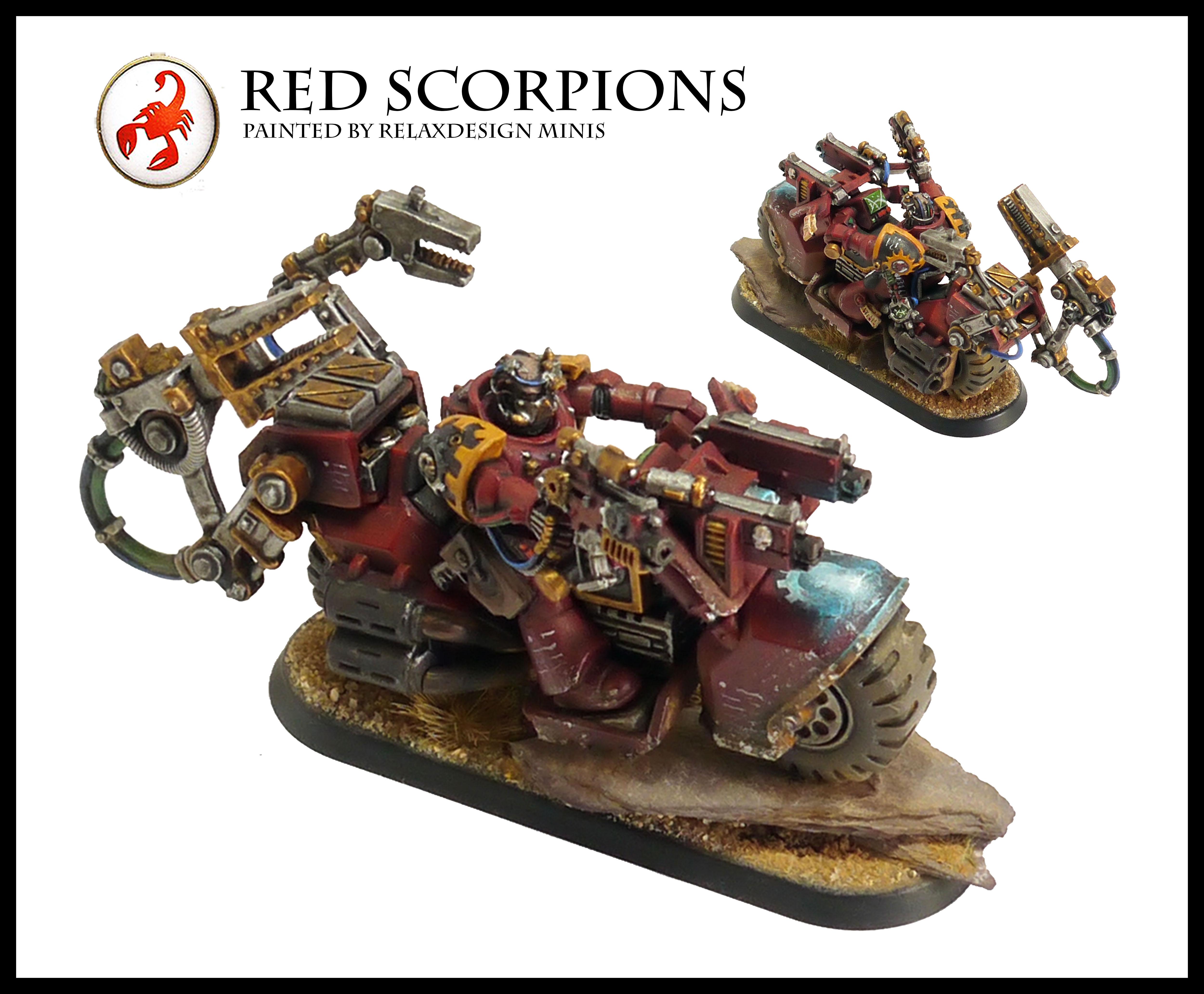 Bike, Forge World, Games Workshop, Red Scorpions, Servitors, Space Marines, Techmarine, Warhammer 40,000, Warhammer Fantasy