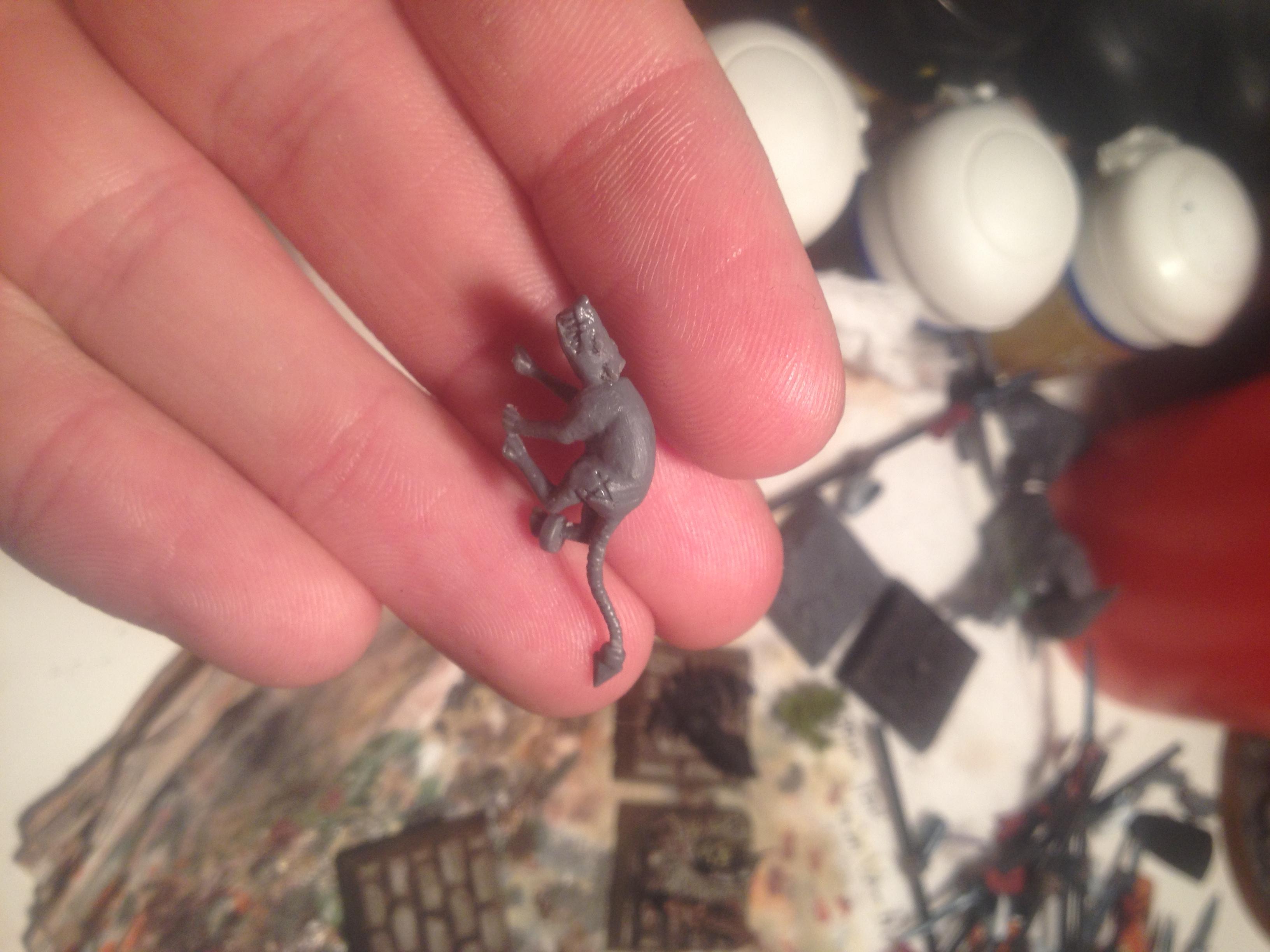 And a naked Giant Rat in progress. This one will stand out nicely. 