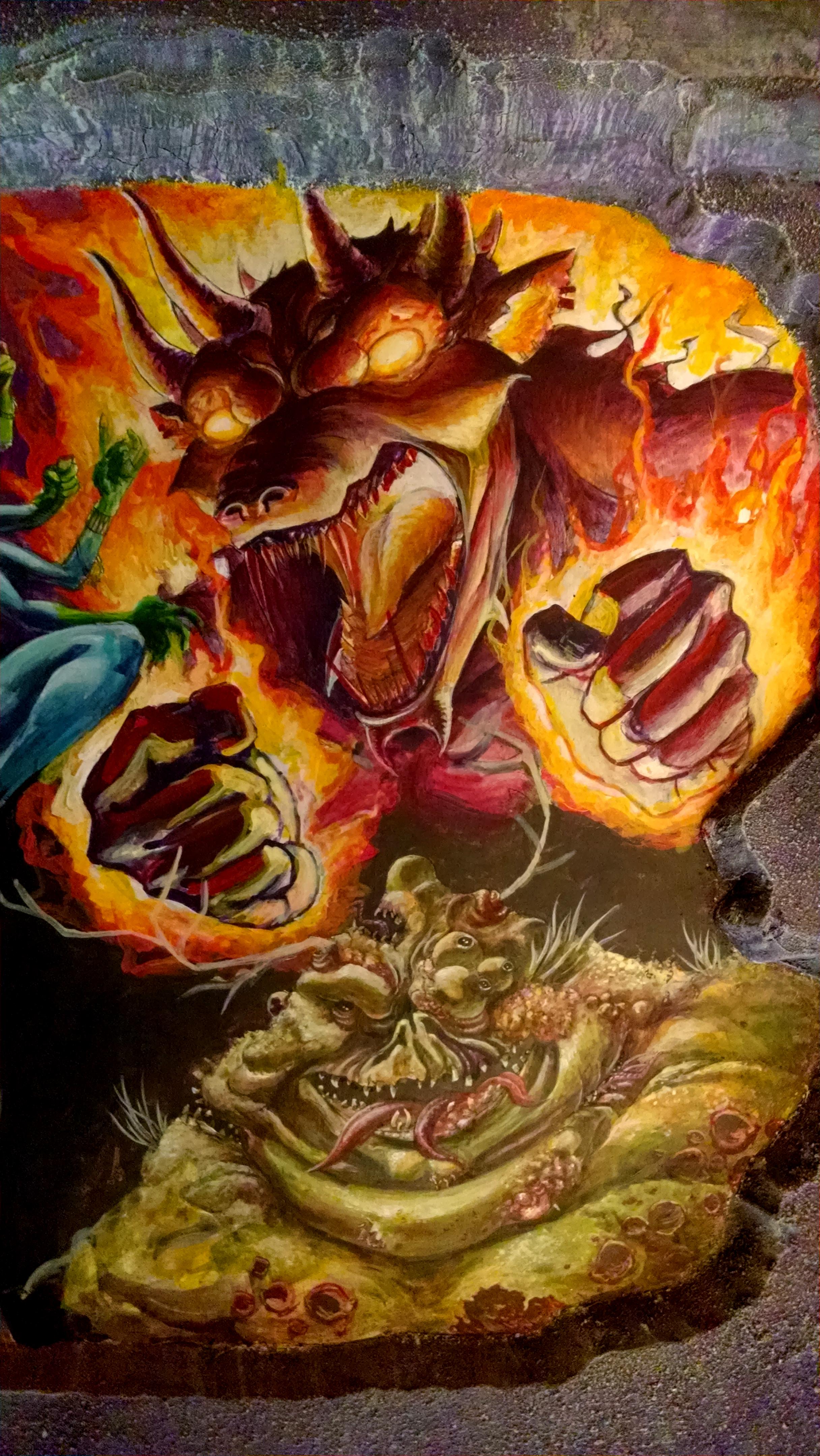 Chaos, Chaos Warrior, Daemons, Display Board, Freehand, Illustration, Khorne, Nurgle, Slaanesh, Tzeentch