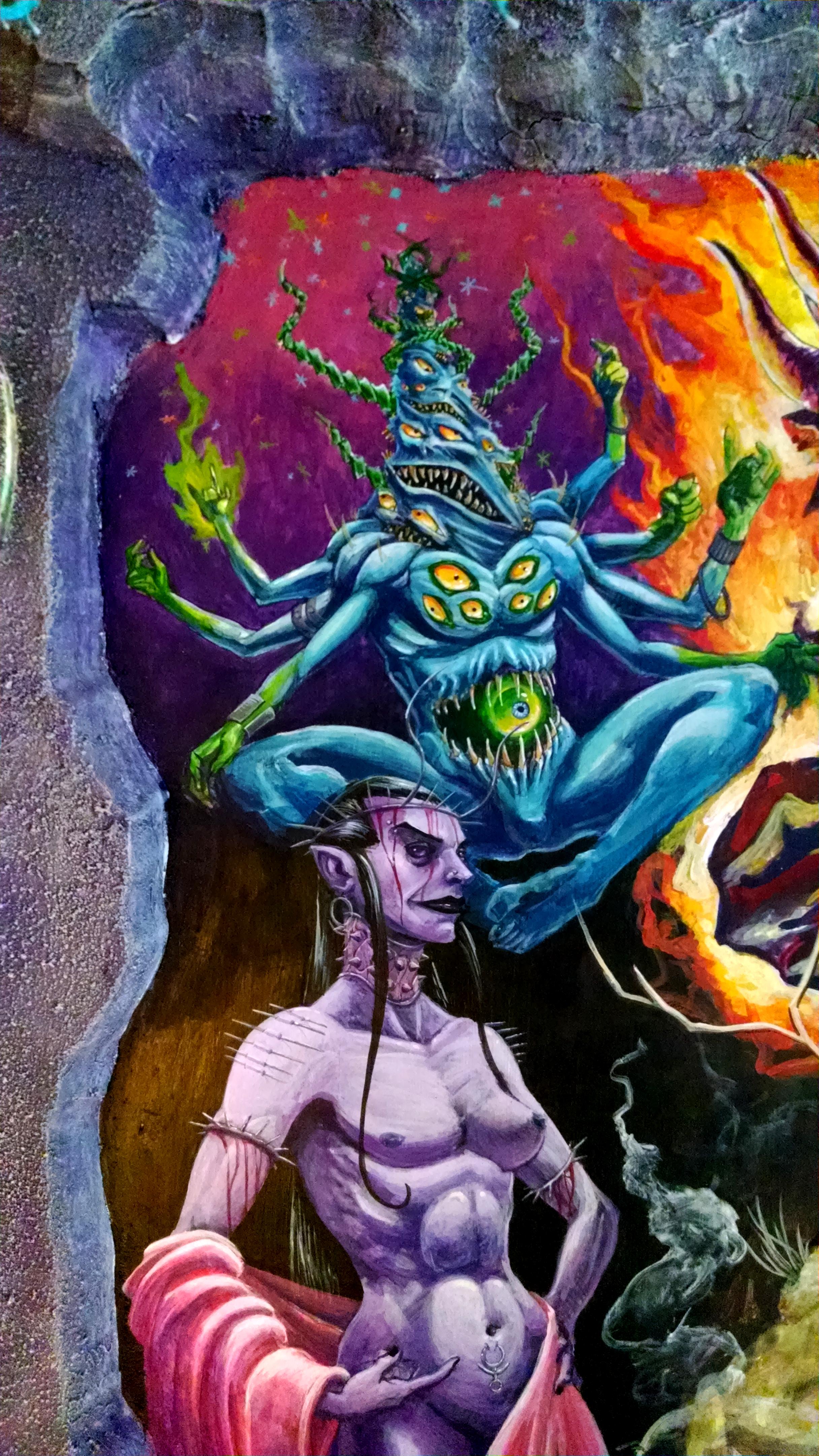Chaos, Chaos Warrior, Daemons, Display Board, Freehand, Illustration, Khorne, Nurgle, Slaanesh, Tzeentch