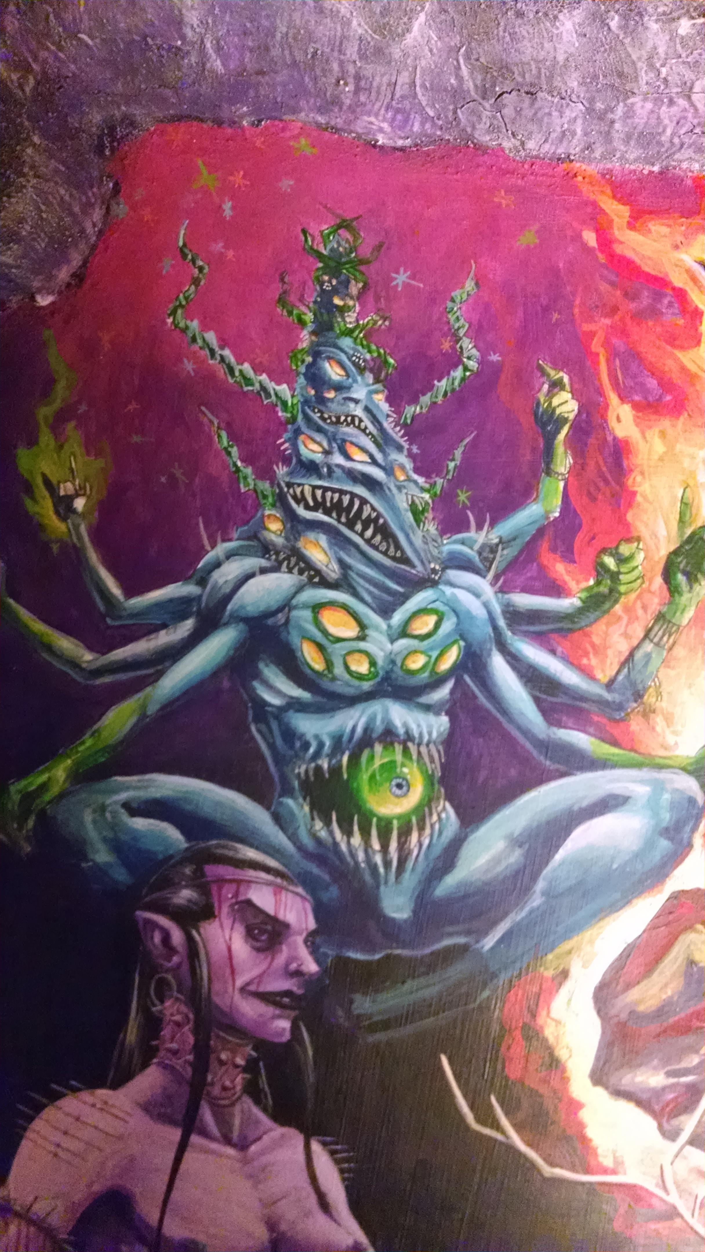 Chaos, Chaos Warrior, Daemons, Display Board, Freehand, Illustration, Khorne, Nurgle, Slaanesh, Tzeentch