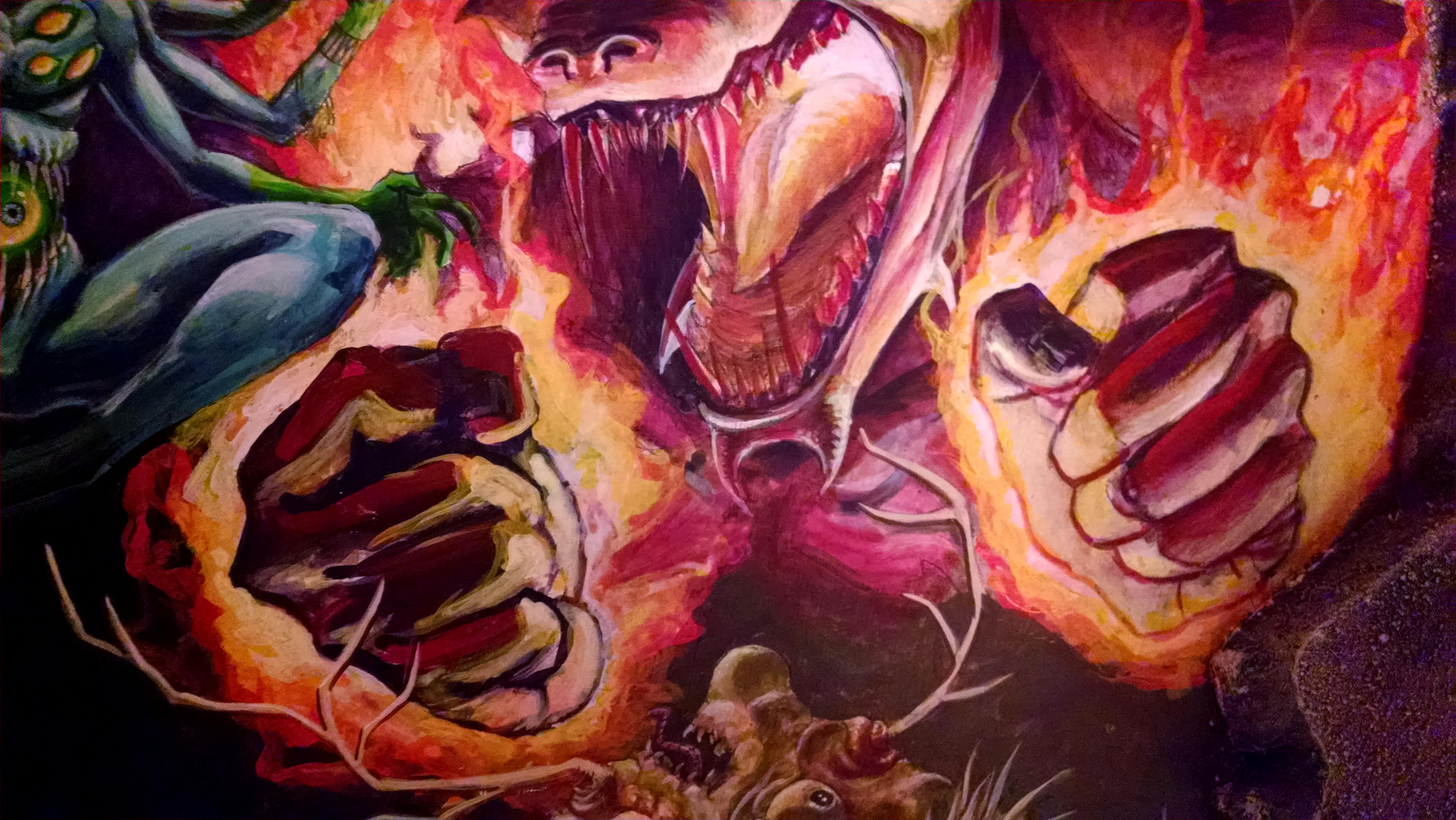 Chaos, Chaos Warrior, Daemons, Display Board, Freehand, Illustration, Khorne, Nurgle, Slaanesh, Tzeentch