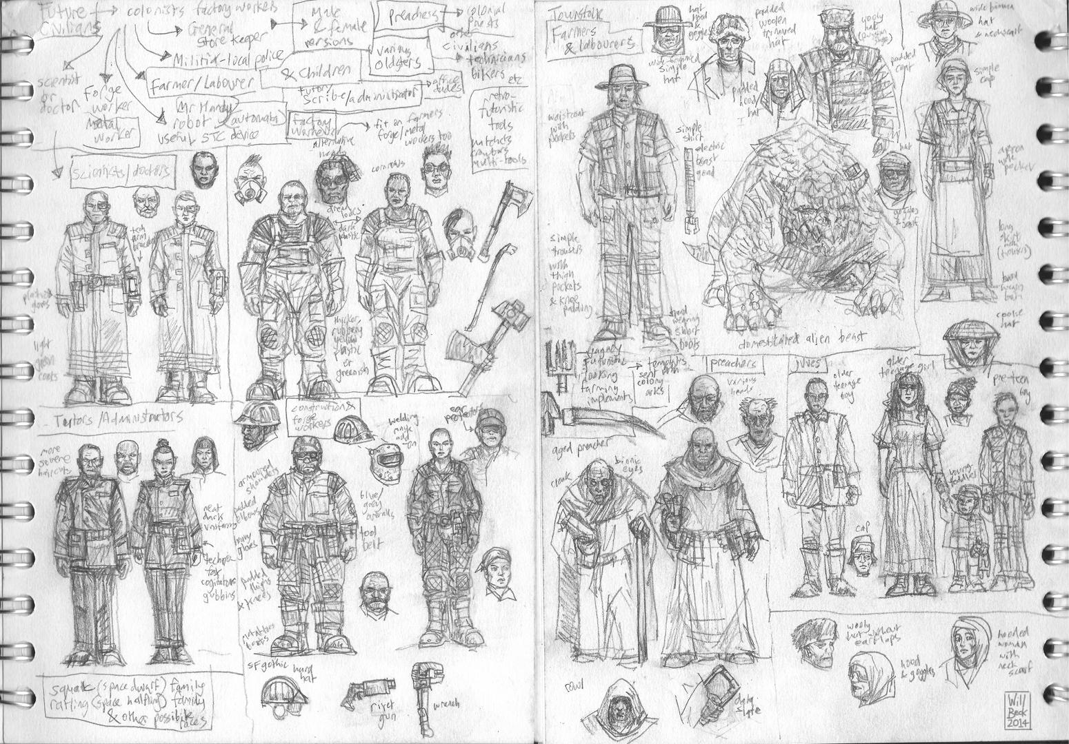 40k Concept Art, Artwork, Civilian, Sketch