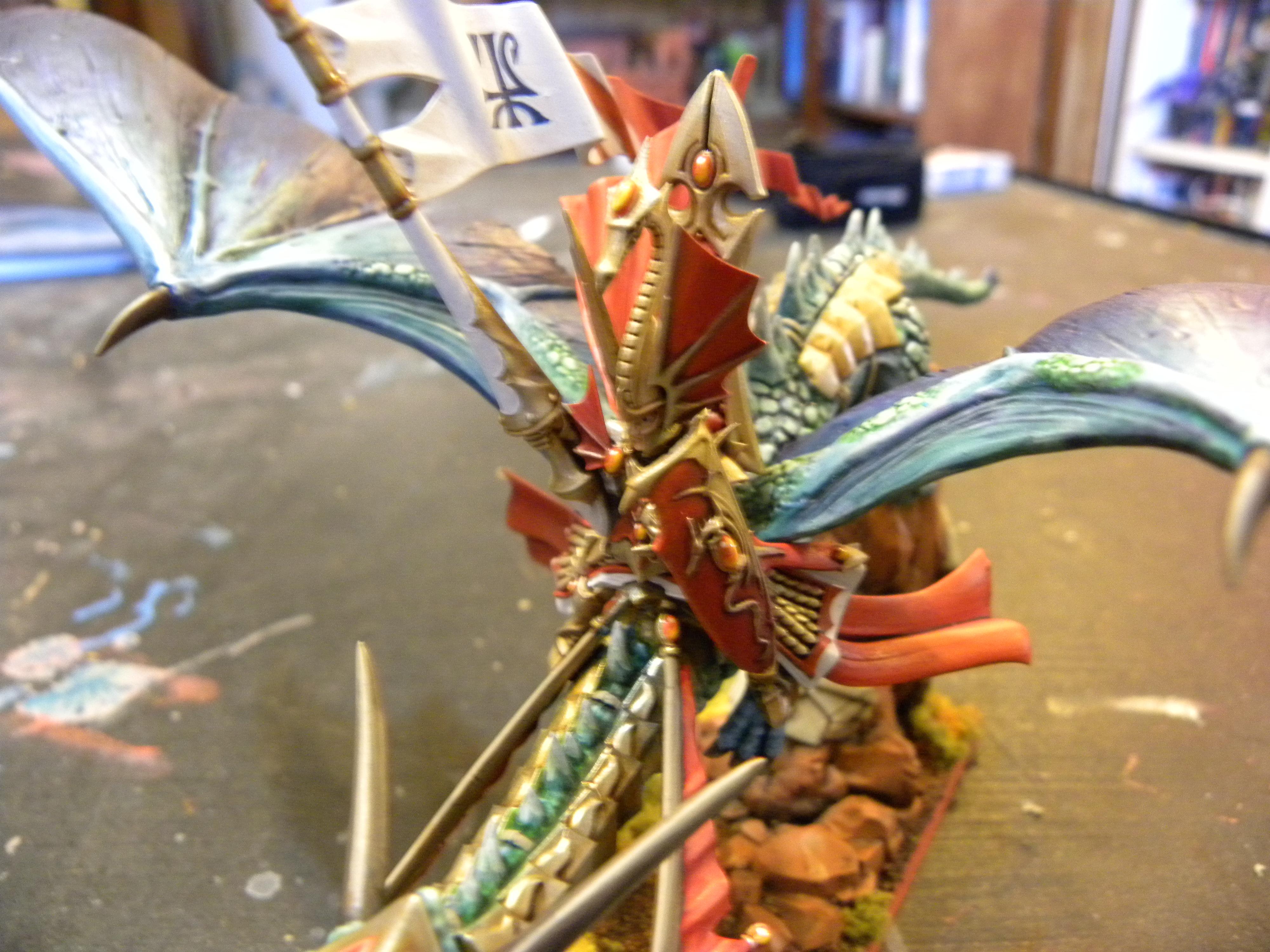 Dragon, Elves, Freehand, High Elves, Lord, Prince, Warhammer Fantasy, Wizard