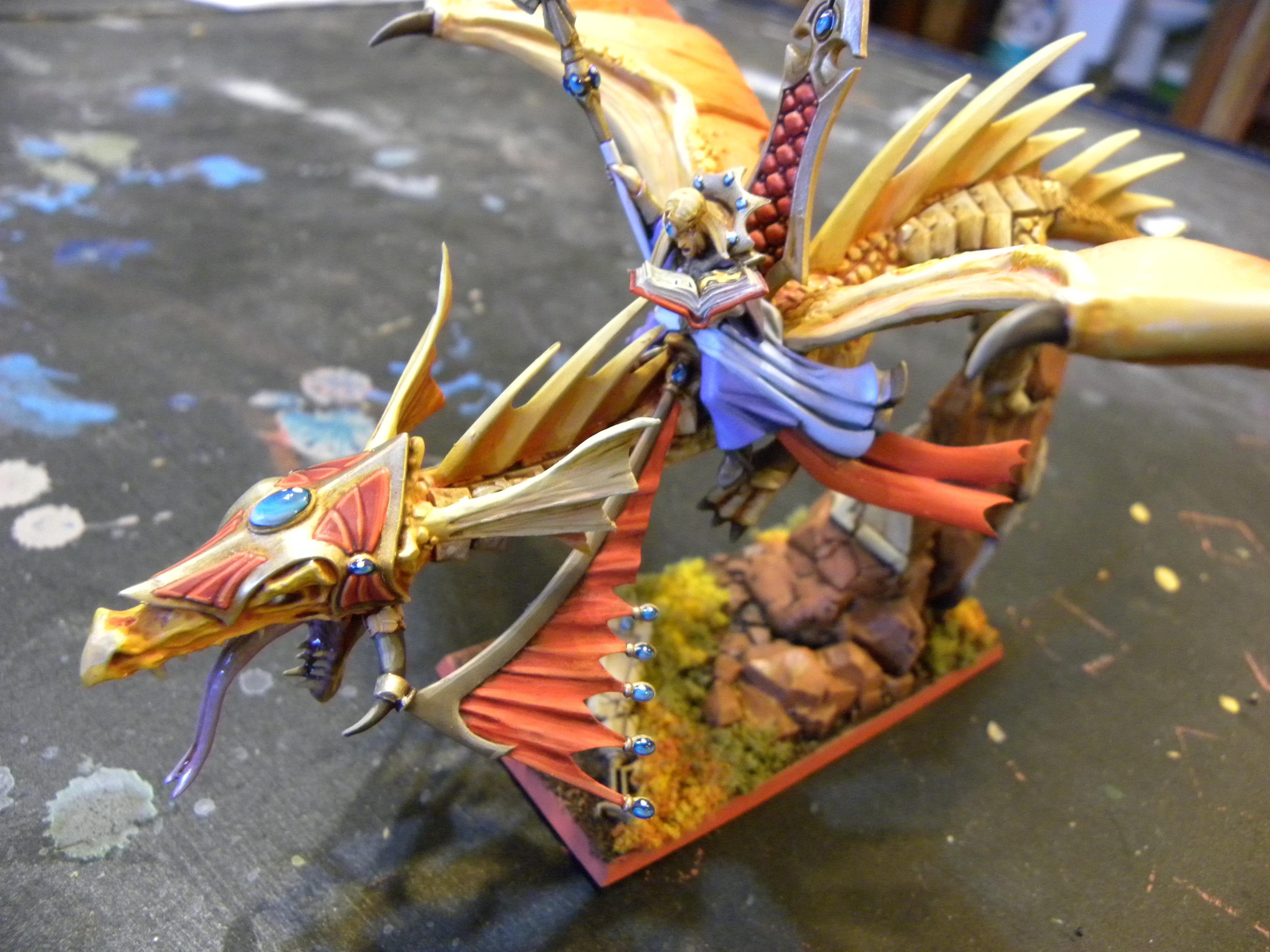 Dragon, Elves, Freehand, High Elves, Lord, Prince, Warhammer Fantasy, Wizard