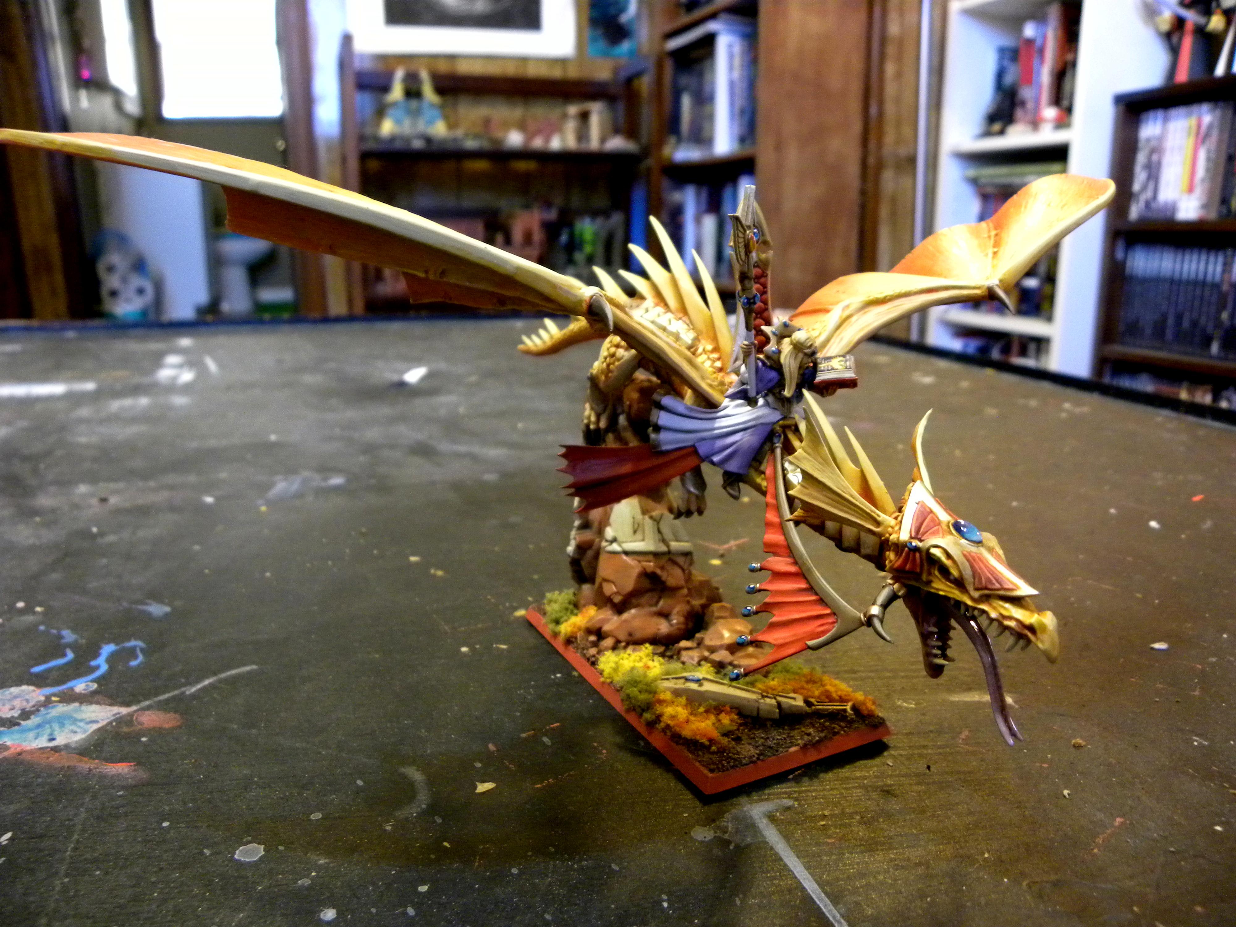 Dragon, Elves, Freehand, High Elves, Lord, Prince, Warhammer Fantasy, Wizard