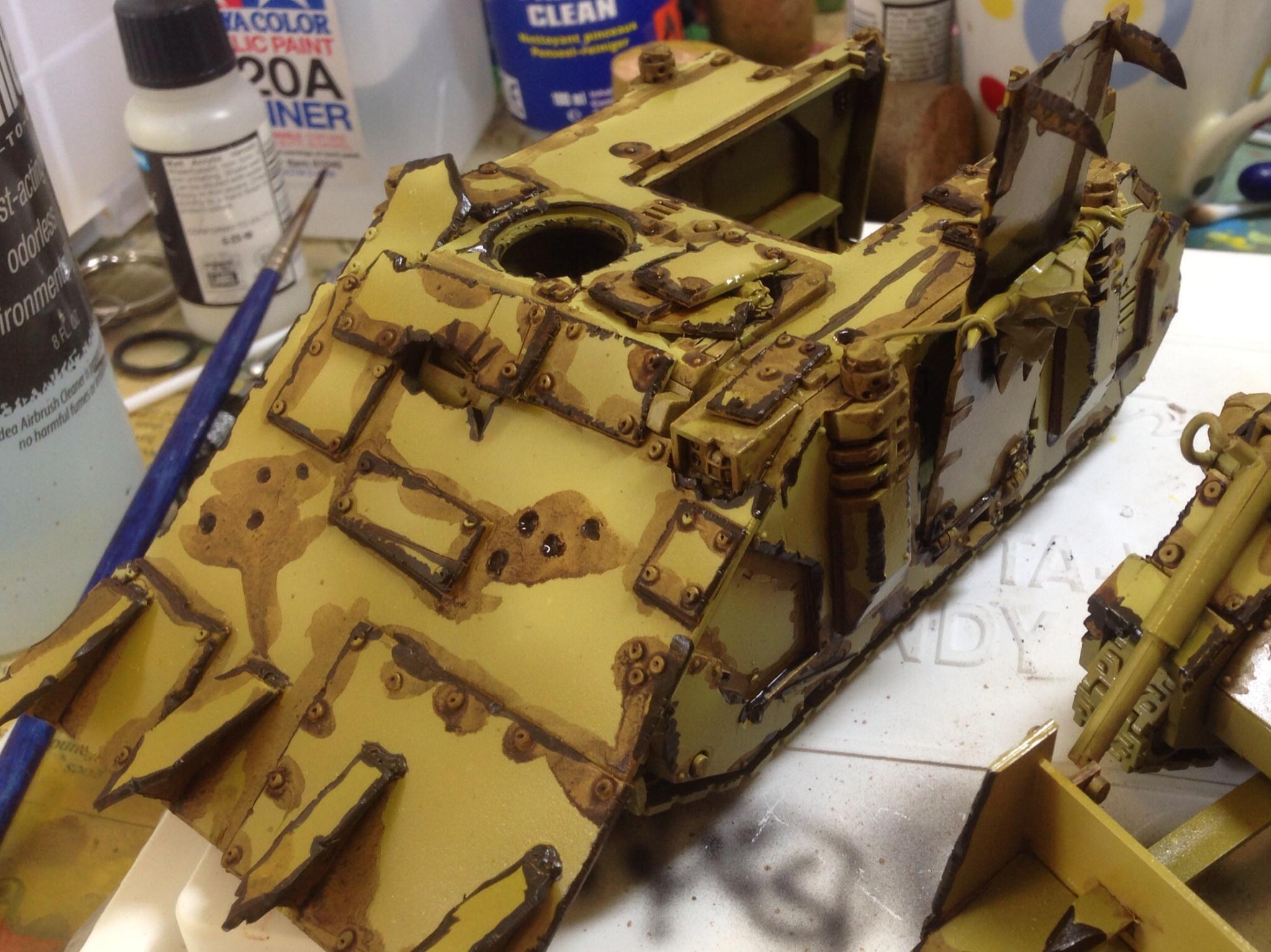 After oil wash, pre cleanup 