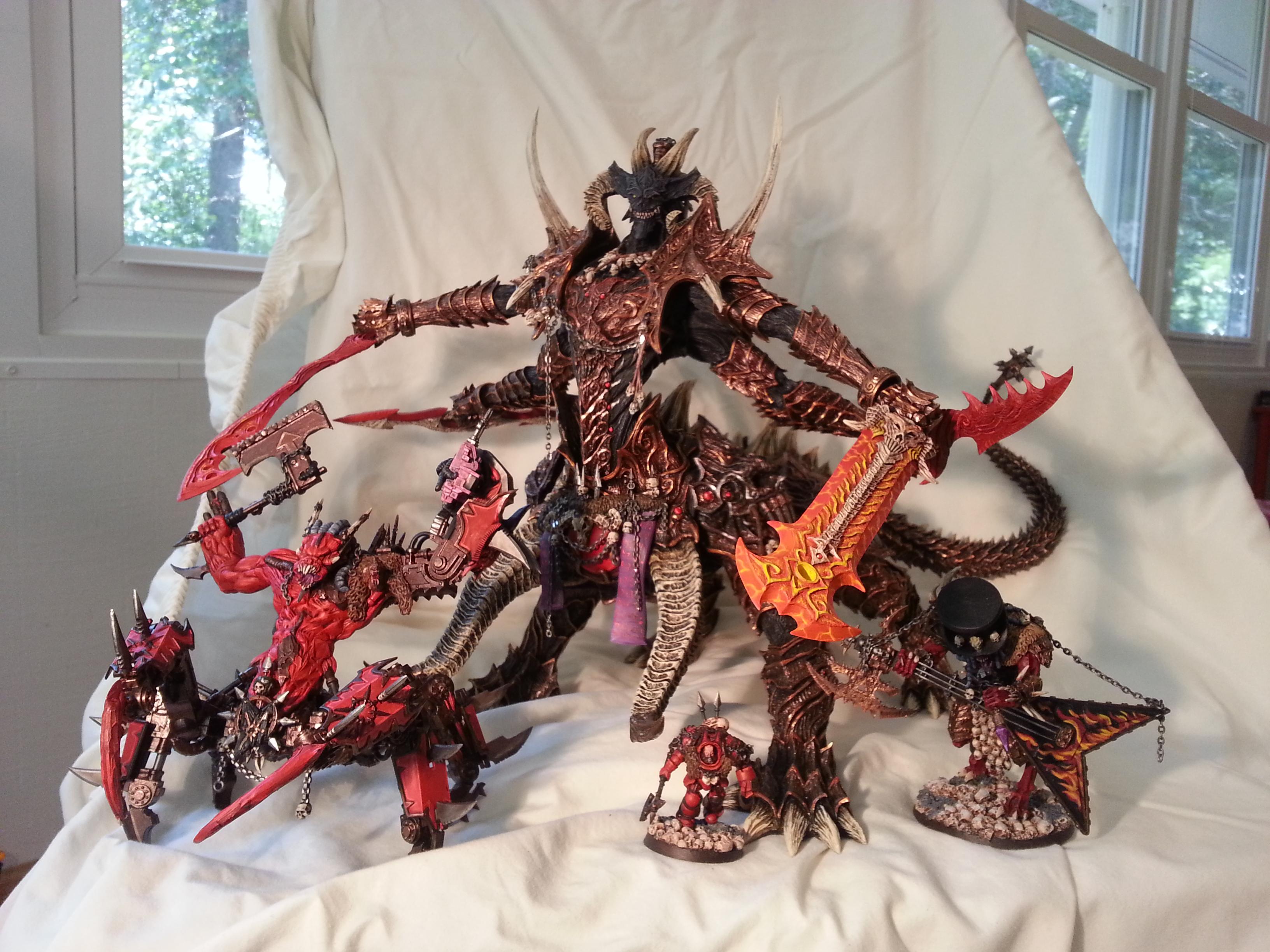 Archdaemon, Awesome, Comparison, Daemon Lord, Daemon Prince, Daemons, Homebrew, Khorne, Painted, Scratch Build, Soul Grinder, Warhammer 40,000, Warhammer Fantasy