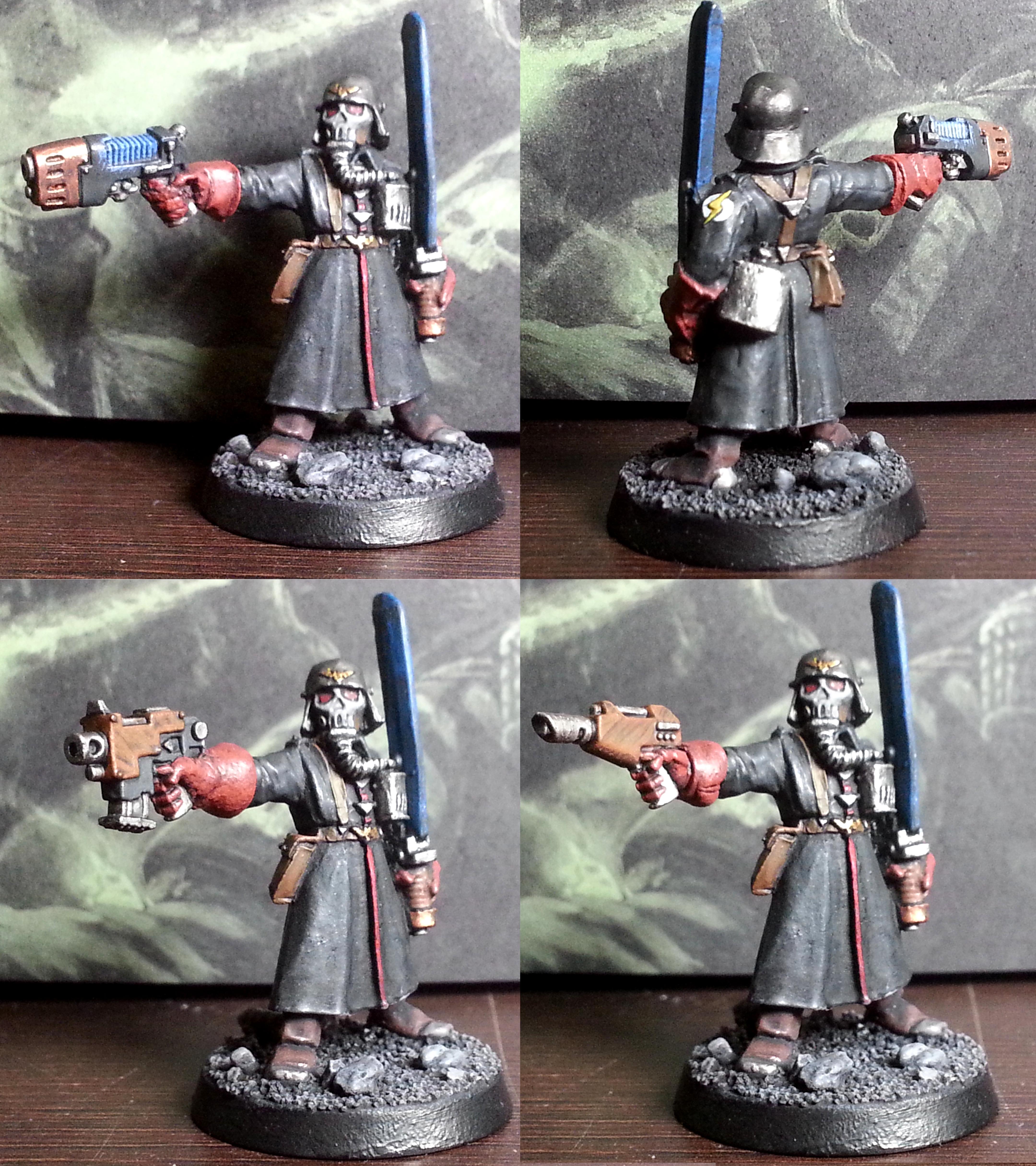 Bolt Pistol, Conversion, Gloves, Greenstuff, Imperial Guard, Laspistol, Magnet, Officer, Plasma Pistol, Steel Legion