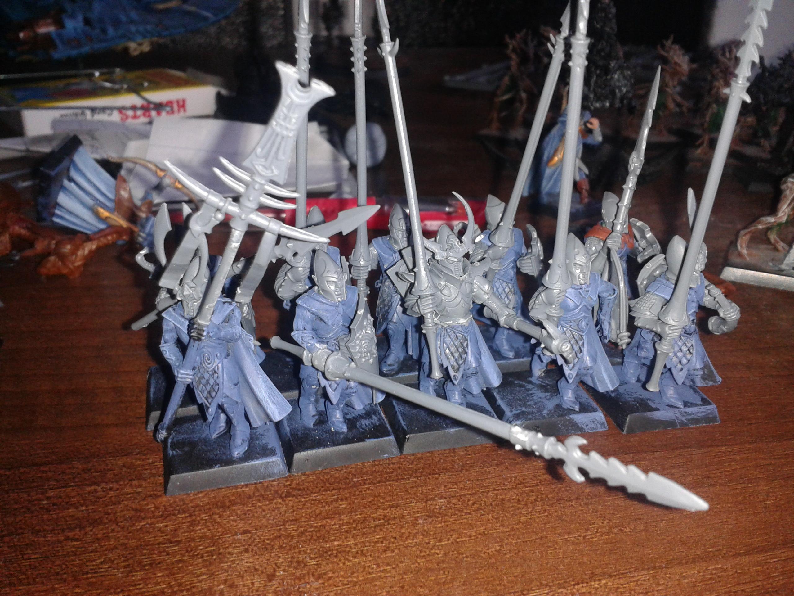 Unpainted spearmen. 