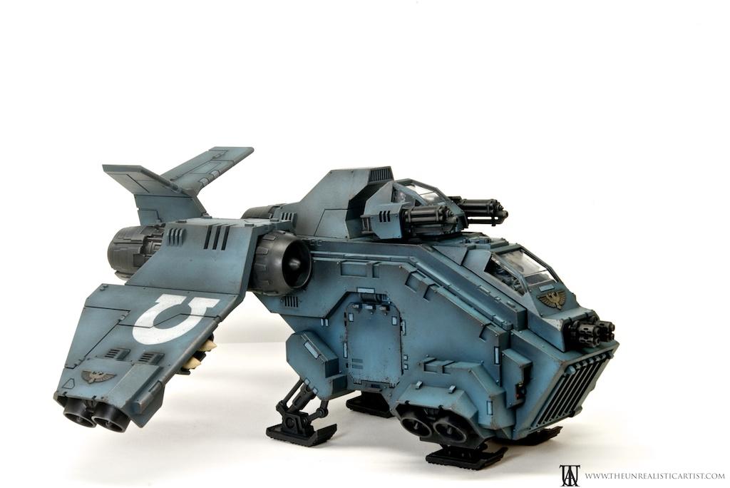 Airbrush, Space Marines, Stormraven, Ultramarines, Weathered