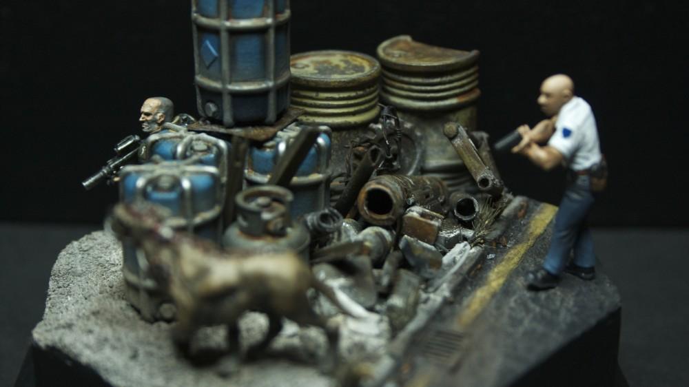 Diorama, Dirt, Dog, Grime, Imperial Guard, Mud, Rusty Robot, Weathered, Who Goes There