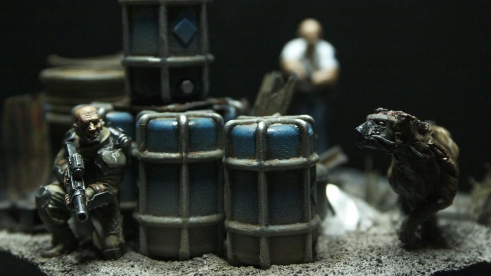 Diorama, Dirt, Dog, Grime, Imperial Guard, Mud, Rusty Robot, Weathered, Who Goes There
