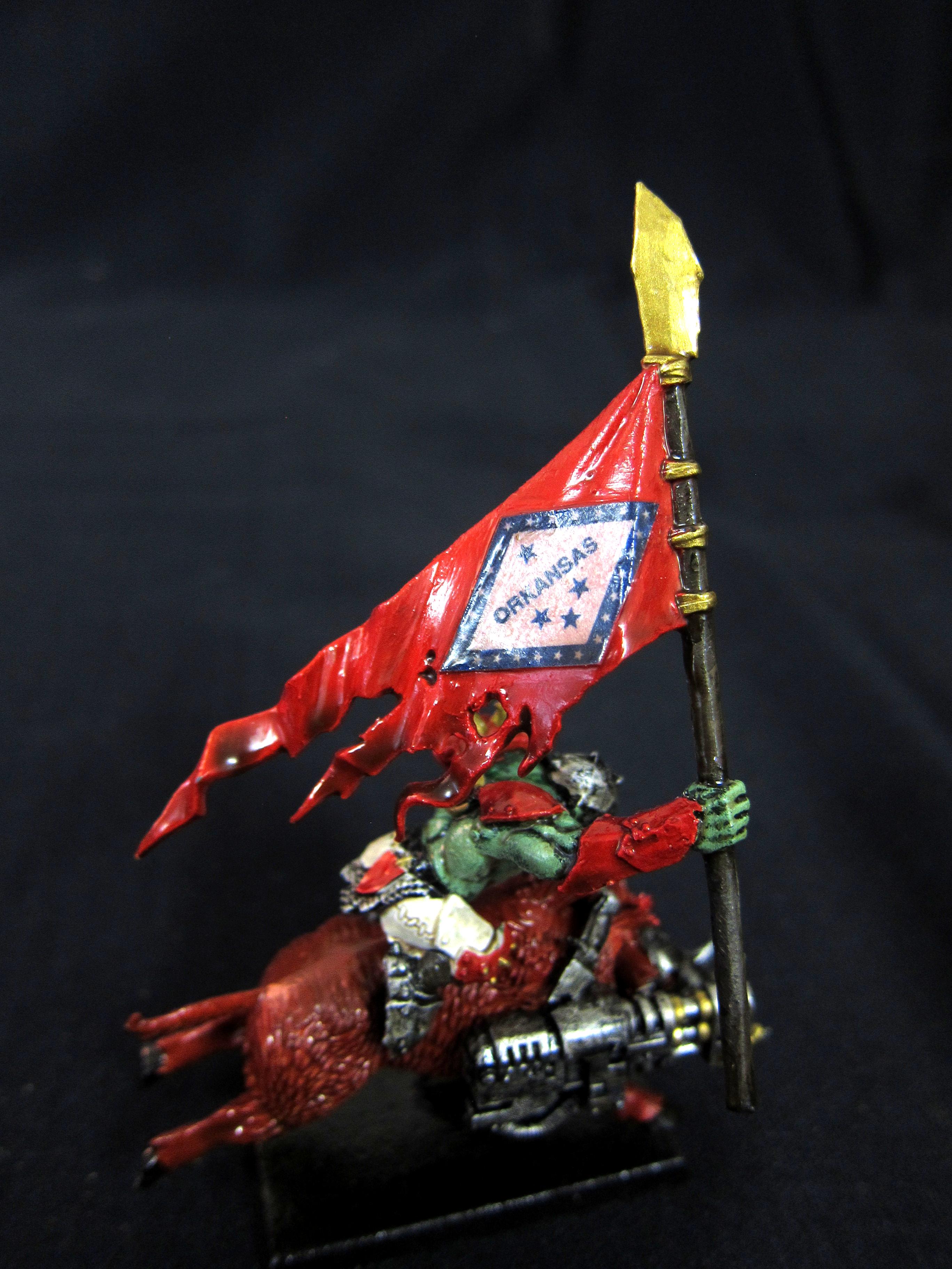Boar, Flag, Orks, Red