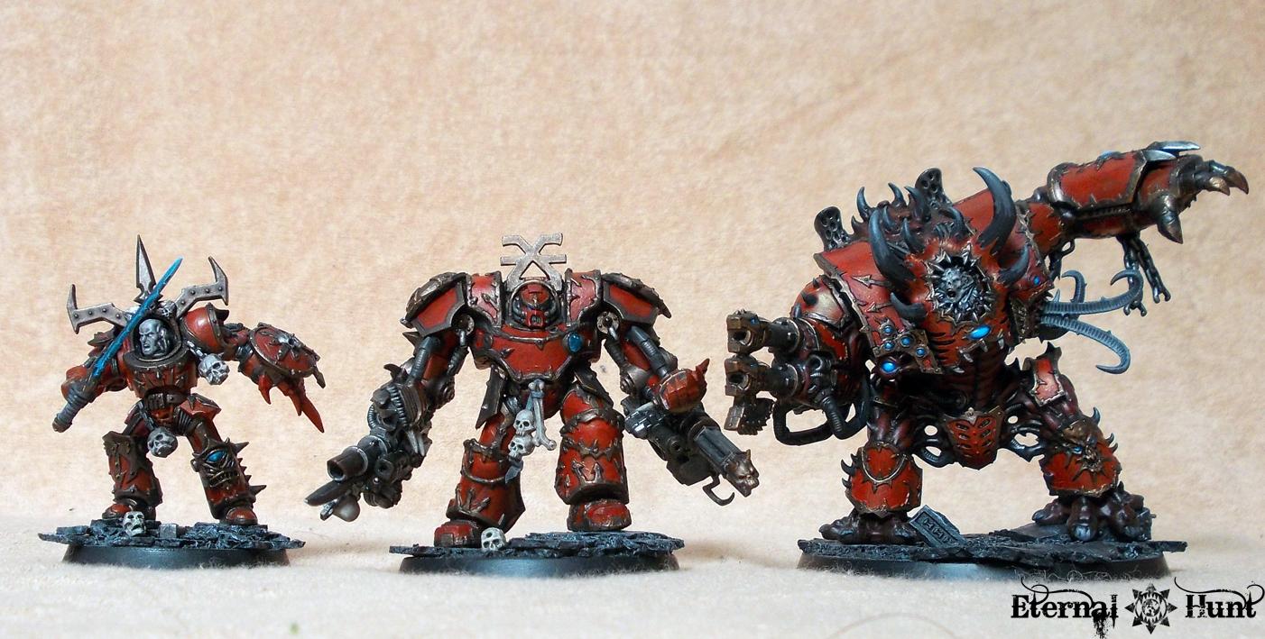 Behemoth, Chaos, Chaos Space Marines, Conversion, Khorne, Khorne's Eternal Hunt, Kitbash, Obliterators, Thamier, Warhammer 40,000, Work In Progress, World Eaters
