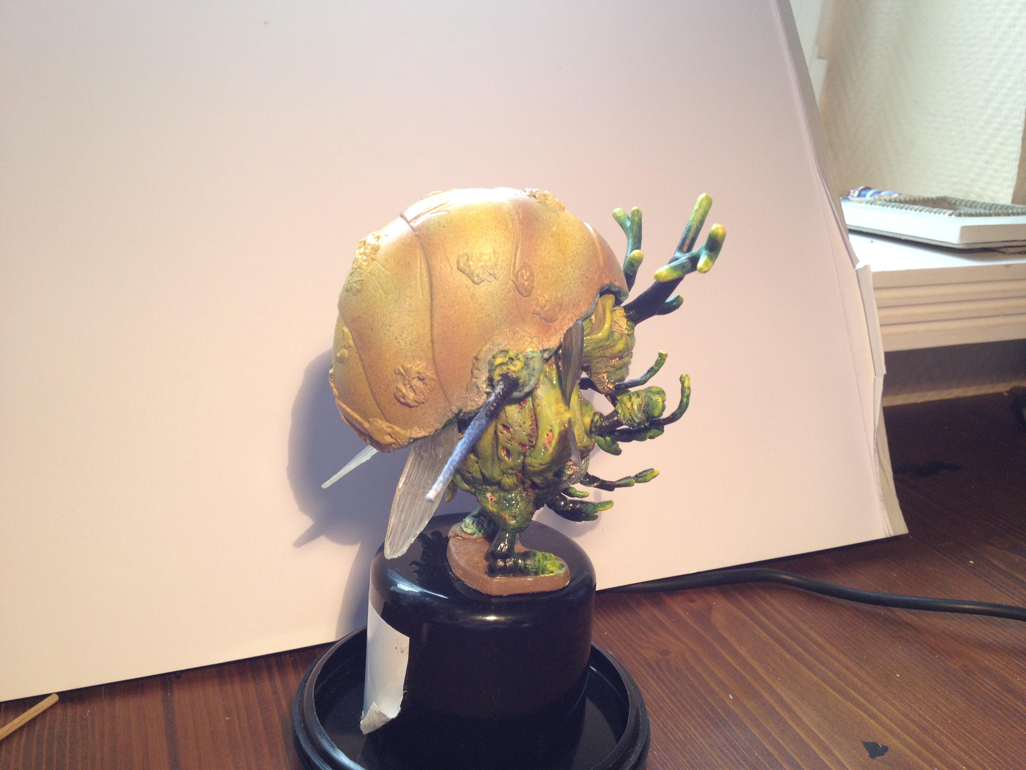 Over that I put layers of milliput and finally green stuff