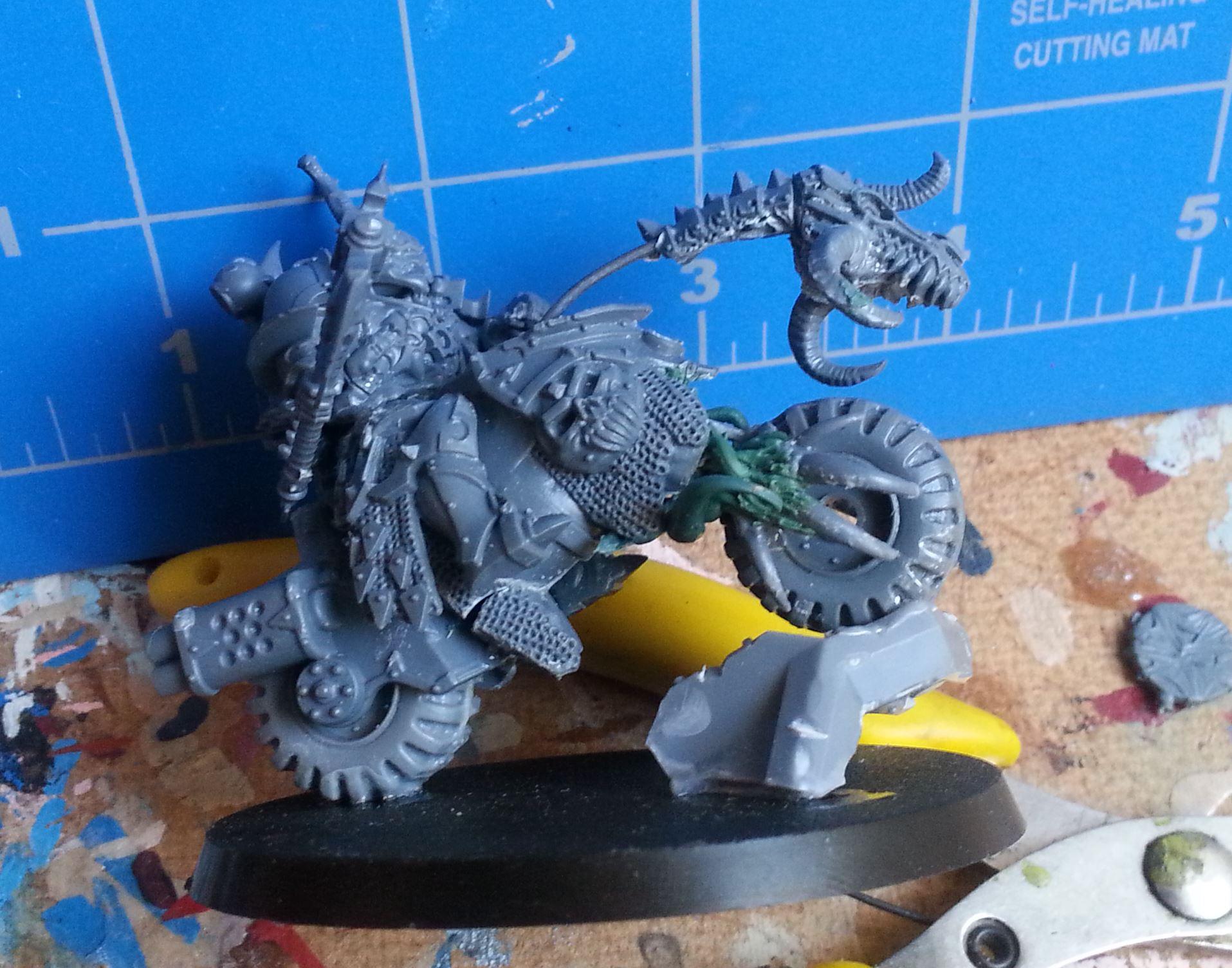 Axe Of Khorne, Black Psalm, Chaos Bikers, Chaos Space Marines, Conversion, Khorne, Knights, Lord