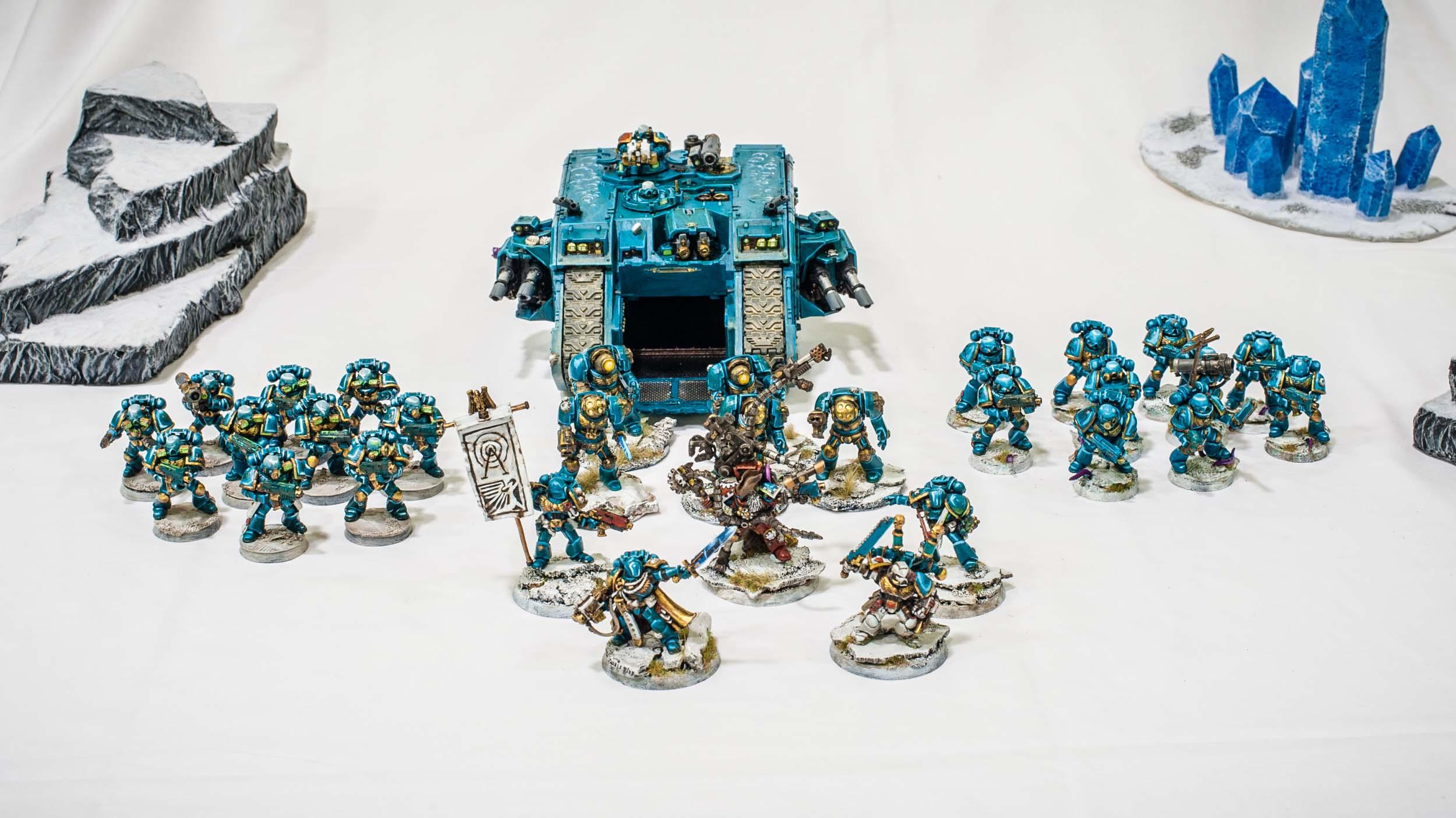 Aquamarines, Big Daddies, Custom Heads, Fish-bowl, Land Raider, Pirate, Space Marines, Techmarine, Terminator Armor