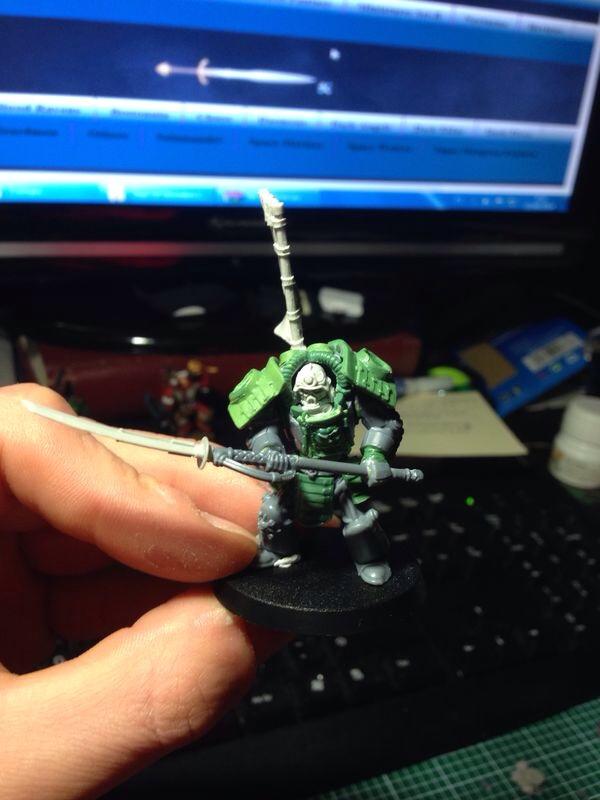 Conversion, Greenstuff, Naginata, Samurai, Space Marines, Terminator Armor