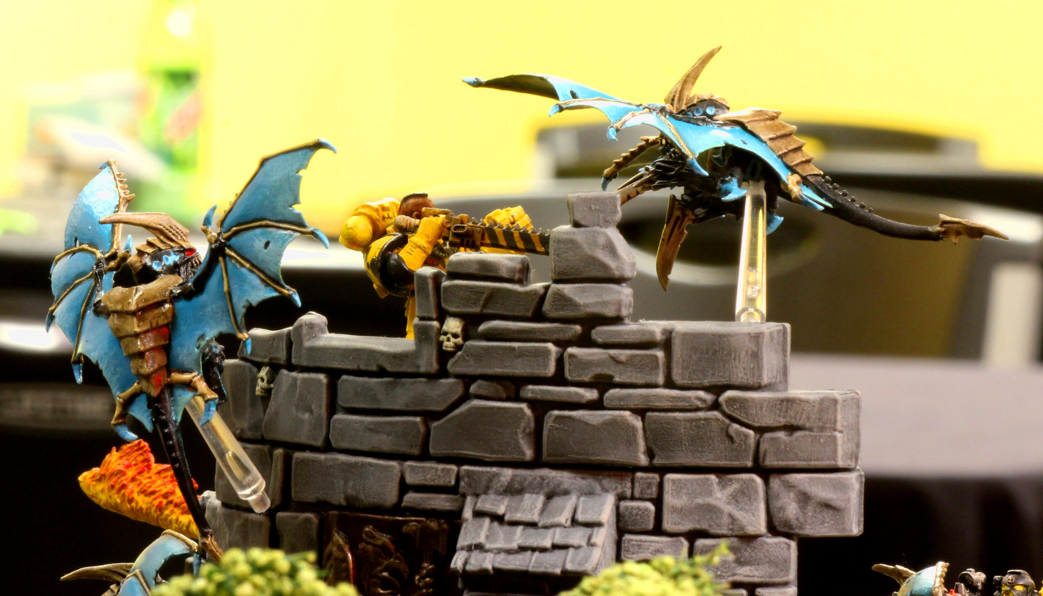 Battle, Dio, Diorama, Gargoyles, Harpy, Space Marines, Tac Squad, Tactical Squad, Tyranids, Warhammer 40,000