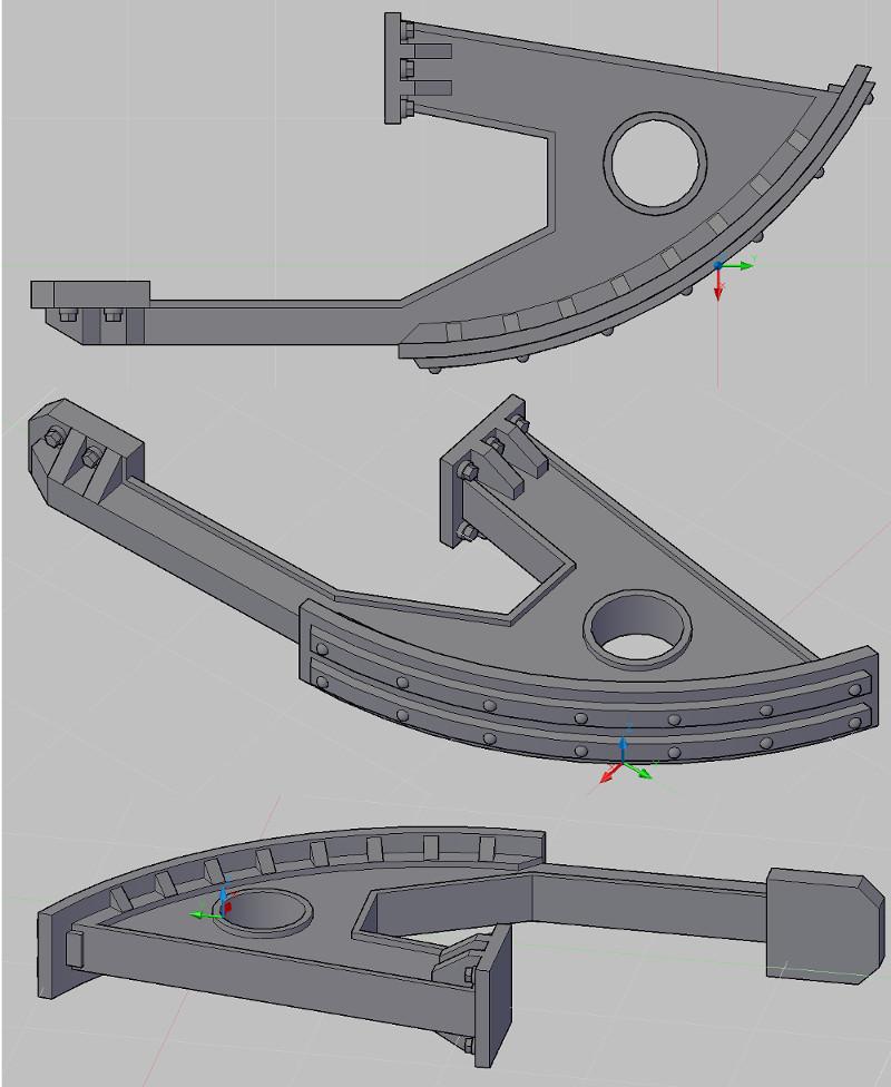 trench rails 3d model