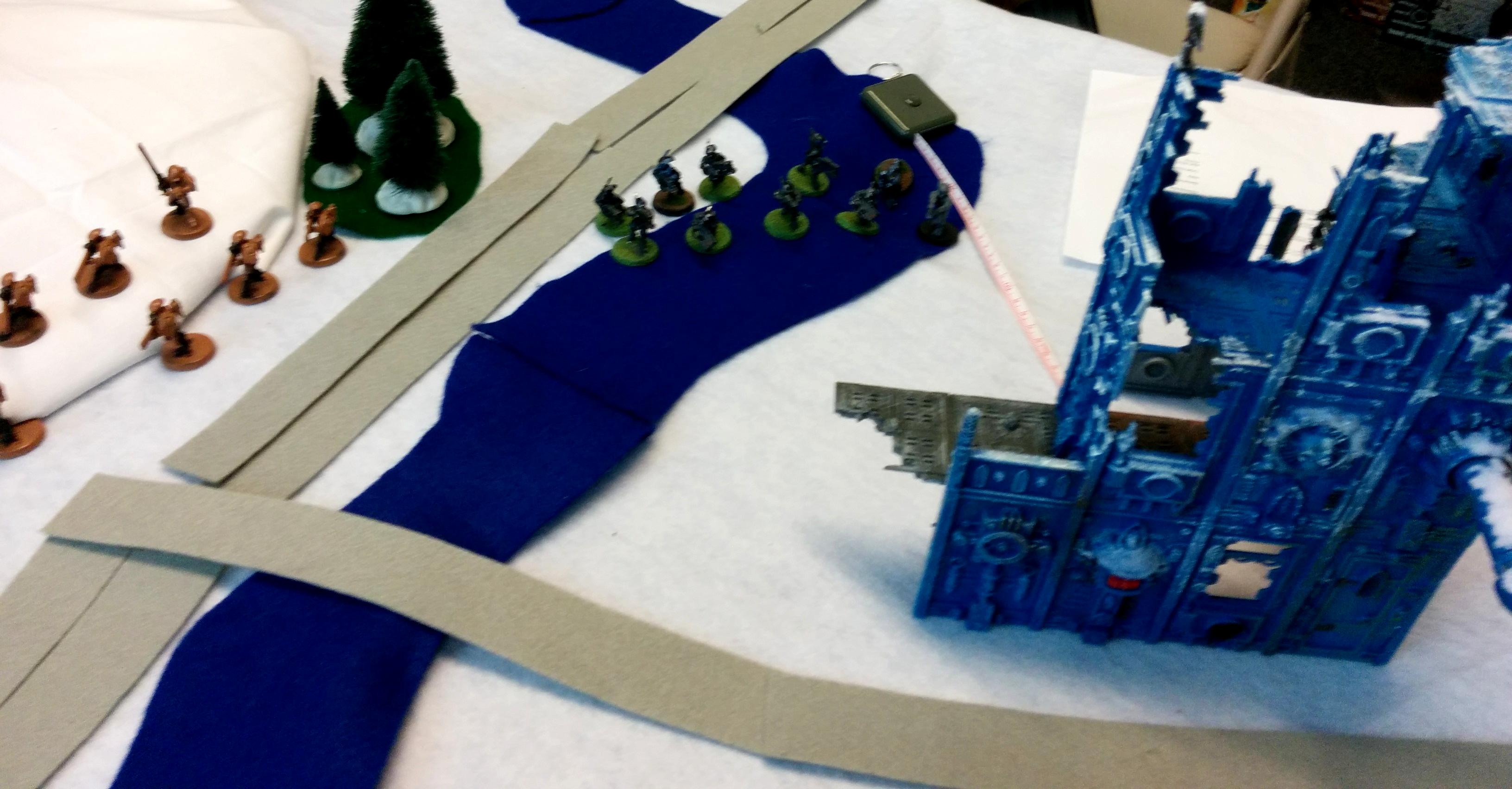 Orks, Tau, Close up of Pathfinder deployment