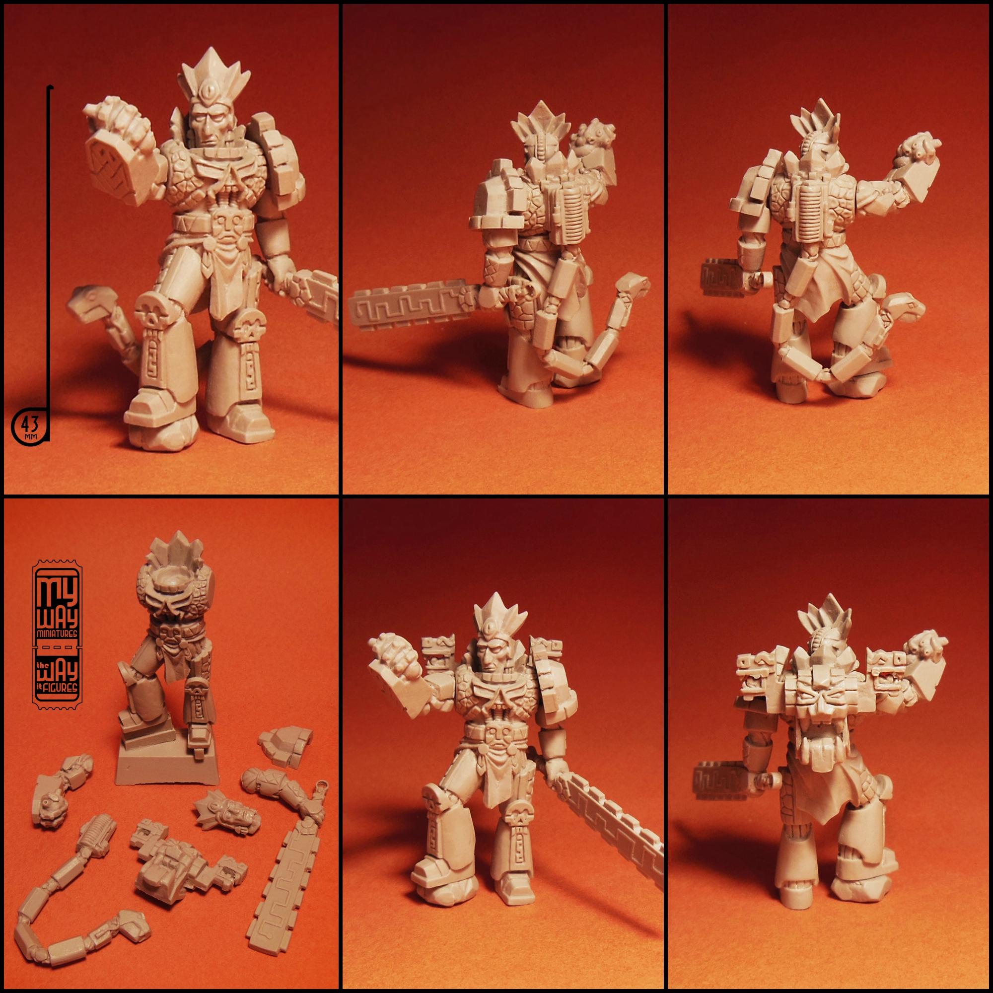 Aztec, Chaos, Conversion, Custom, Miniatures, Myway, Space, Space Marines, True Scale, Warhammer 40,000, Warhammer Fantasy