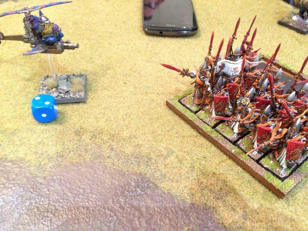 High Elves, Sea Guard being threatened by a gyro