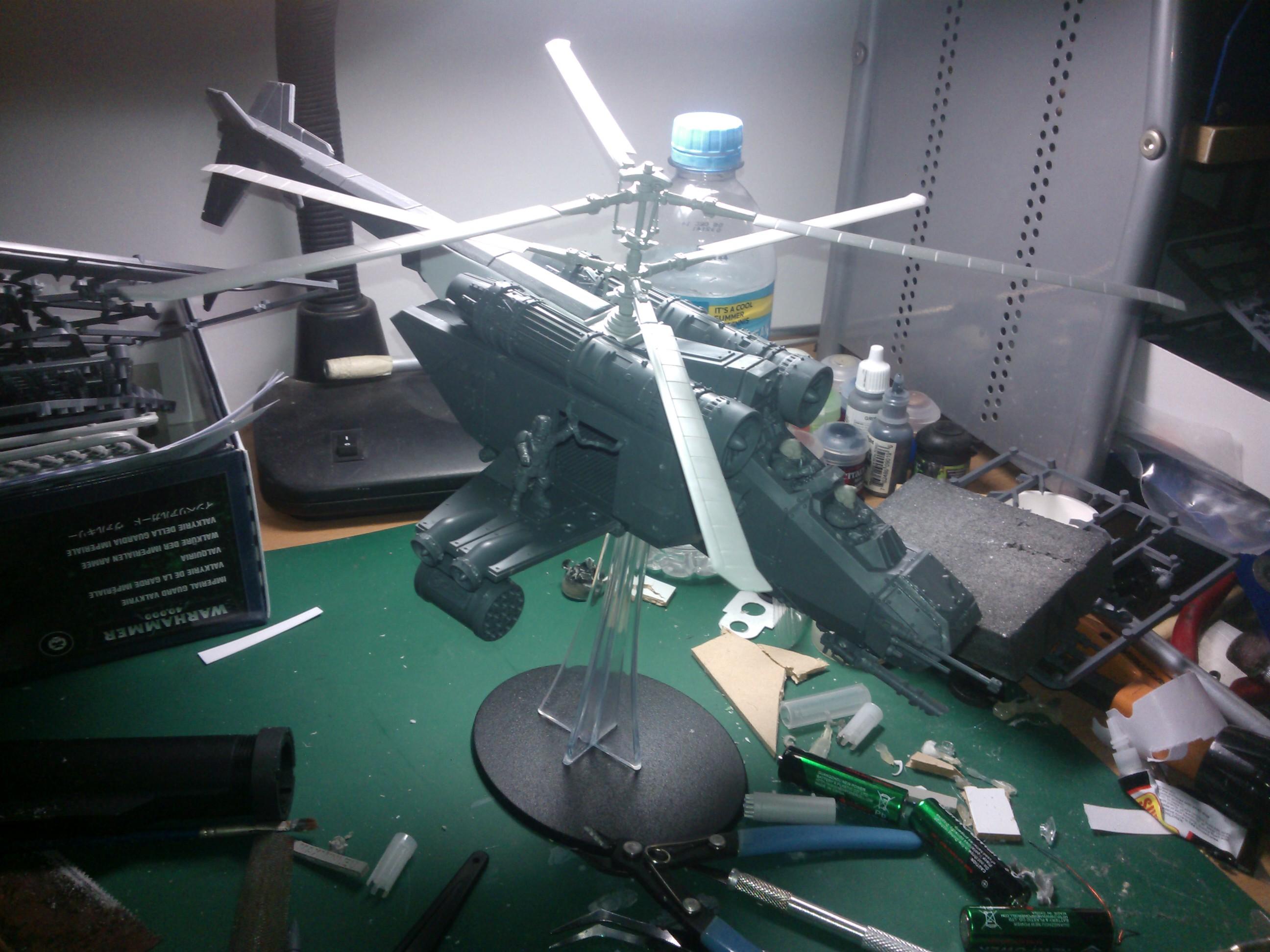 went for a dual rotor look, i think it fits rather well in 40k 